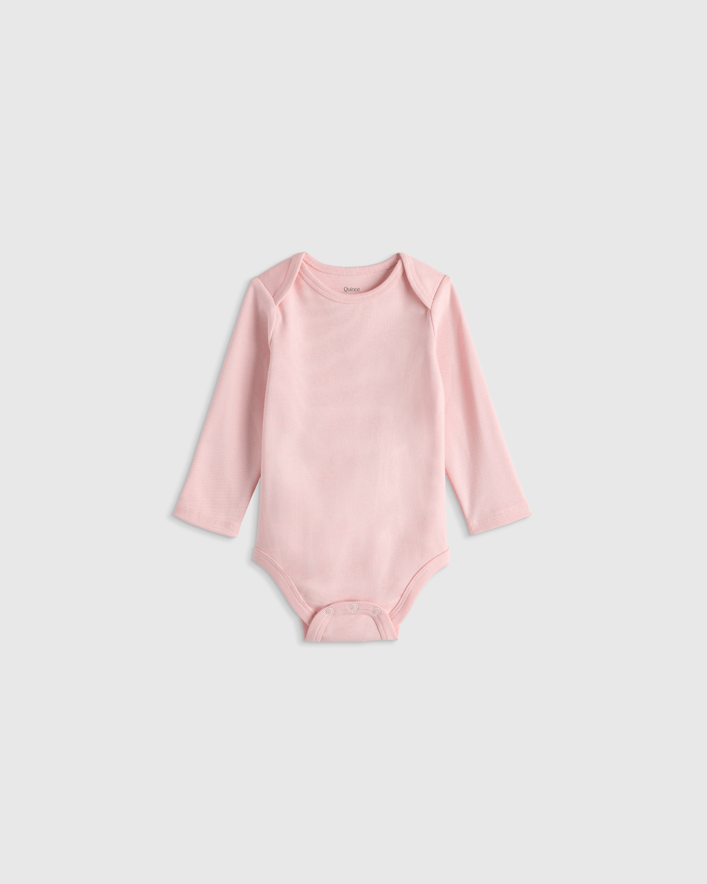 Baby Pink 100% Organic Cotton Long Sleeve Bodysuit 