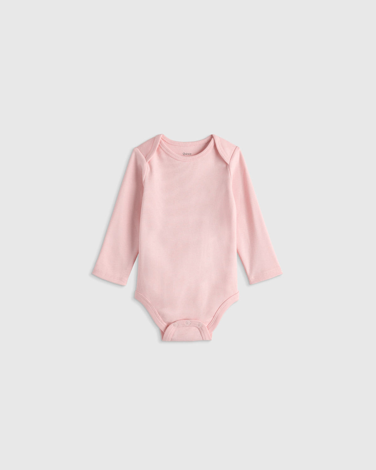 Quince 100% Organic Cotton Long Sleeve Bodysuit - Baby in Baby Pink