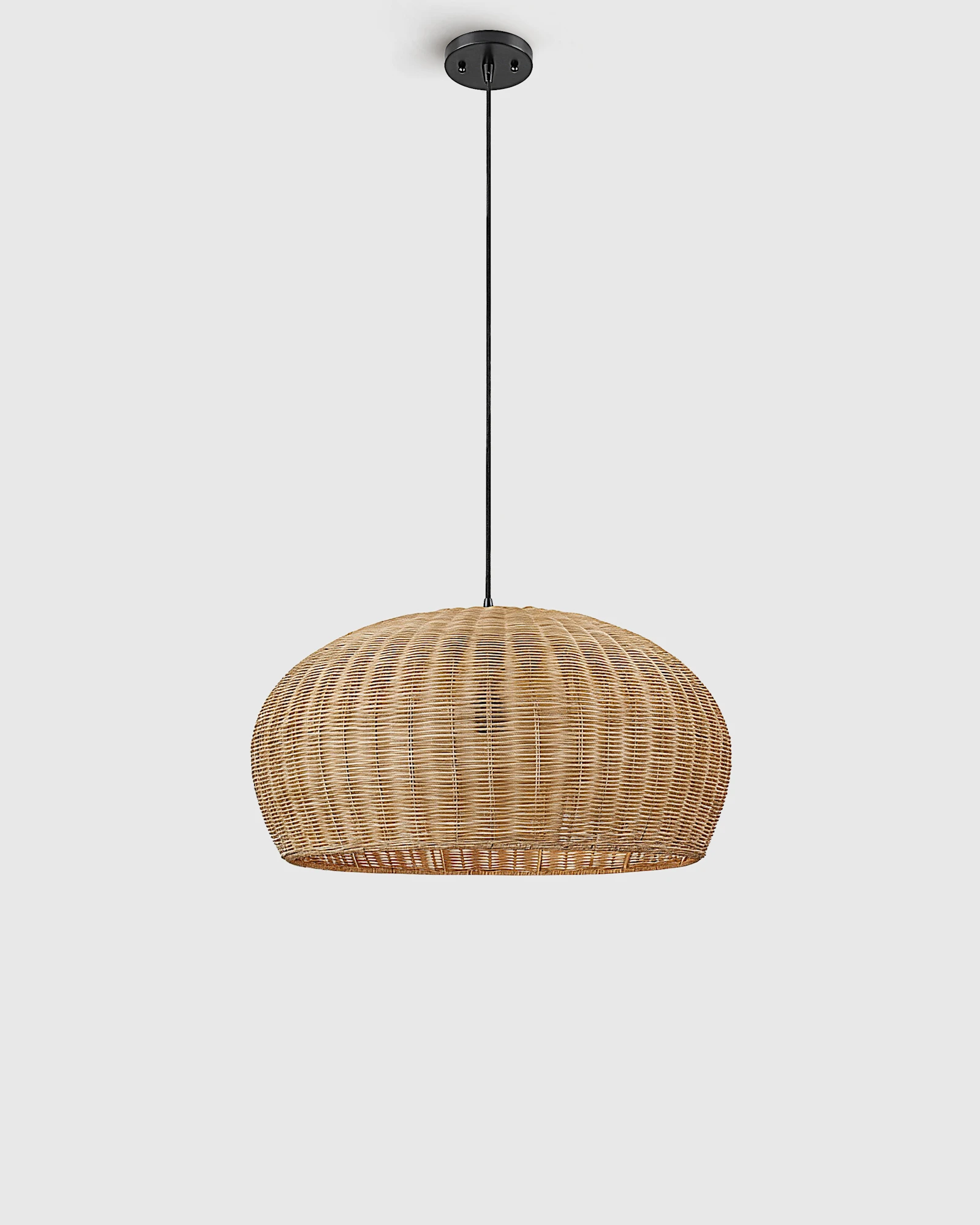 Natural Rattan Dome Pendant Light in Natural