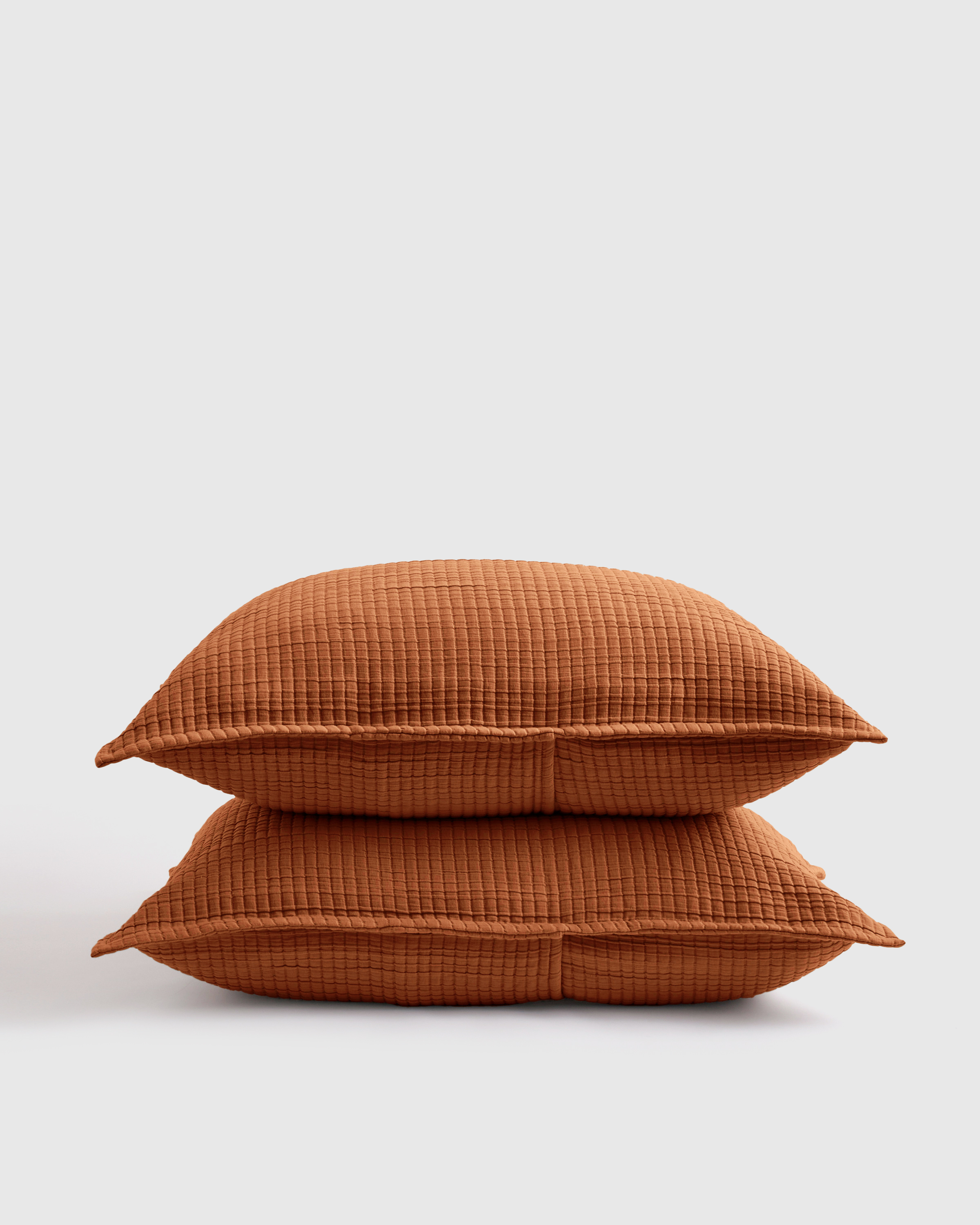 Terracotta Organic Ribbed Cotton Shams