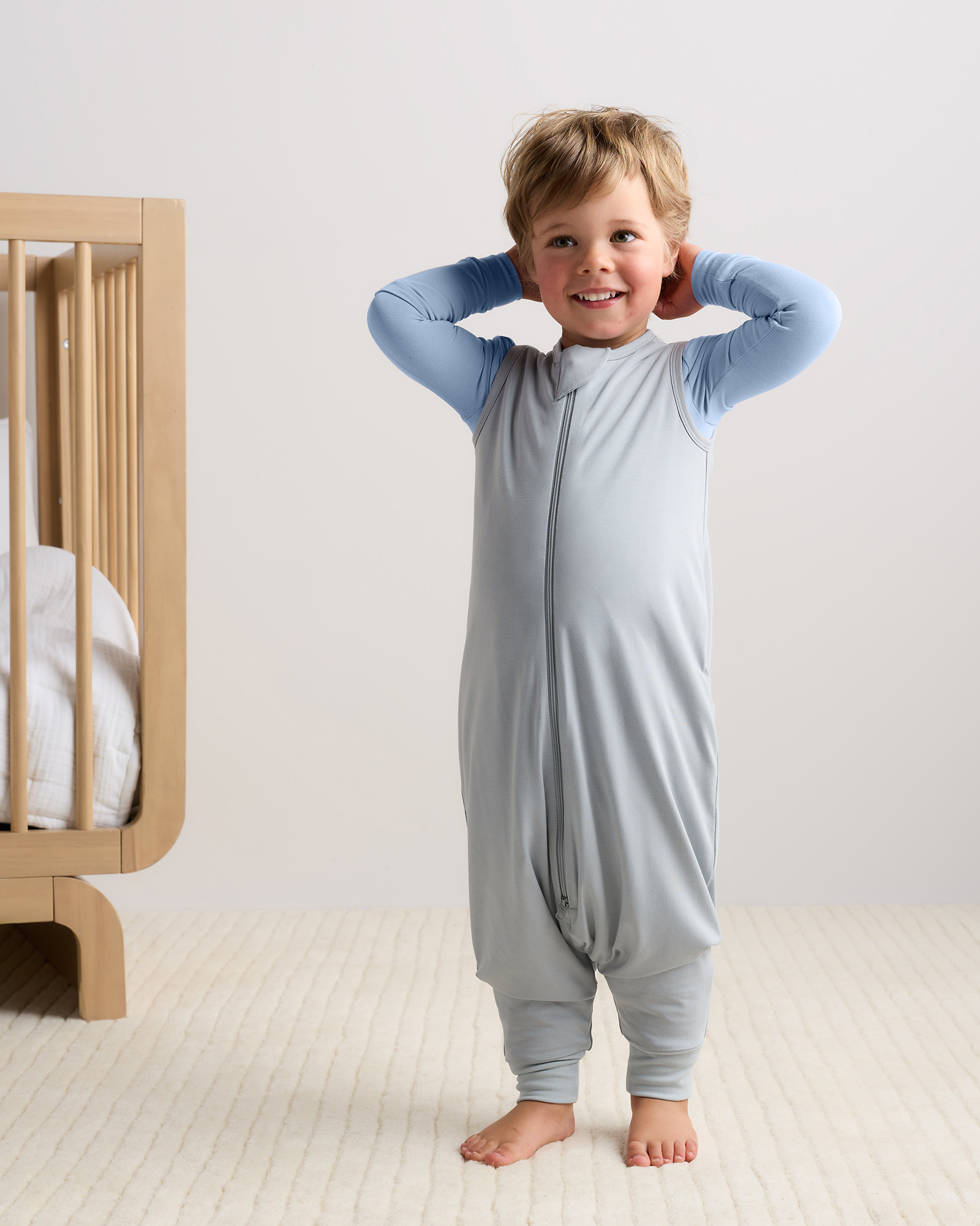 Light Grey Bamboo Sleep Bag Walker 1.5 TOG