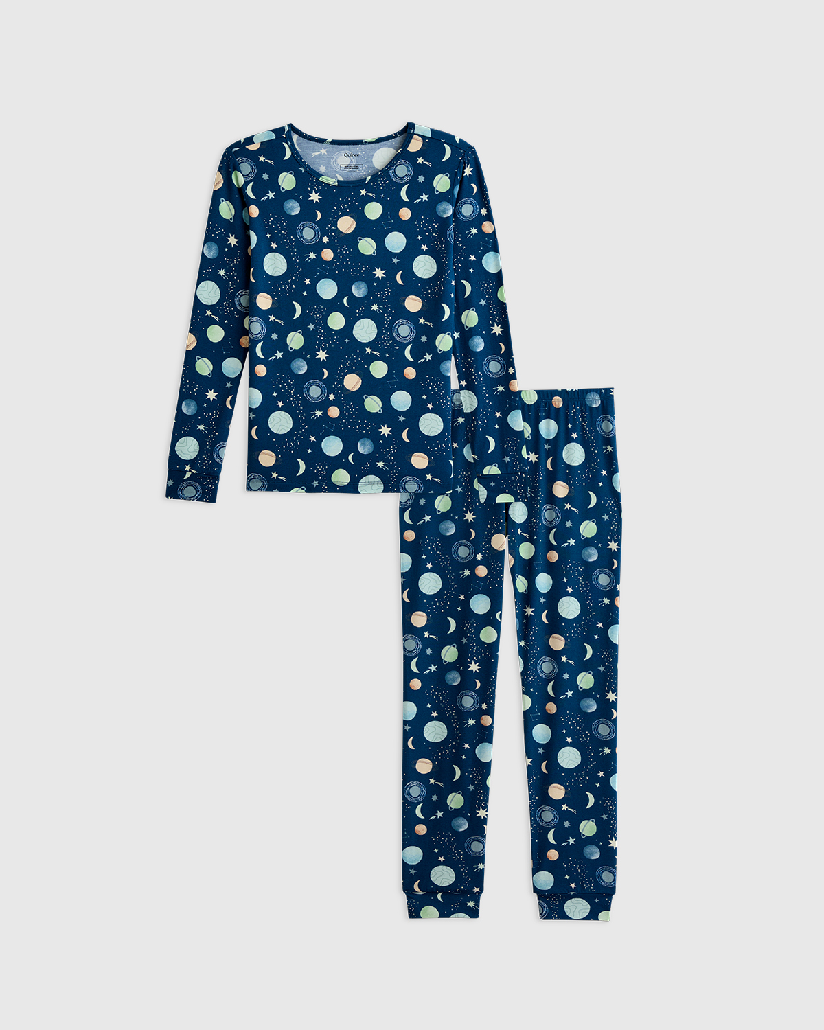 Quince Bamboo Long Sleeve Pants Pajama Set In Celestial Dreams
