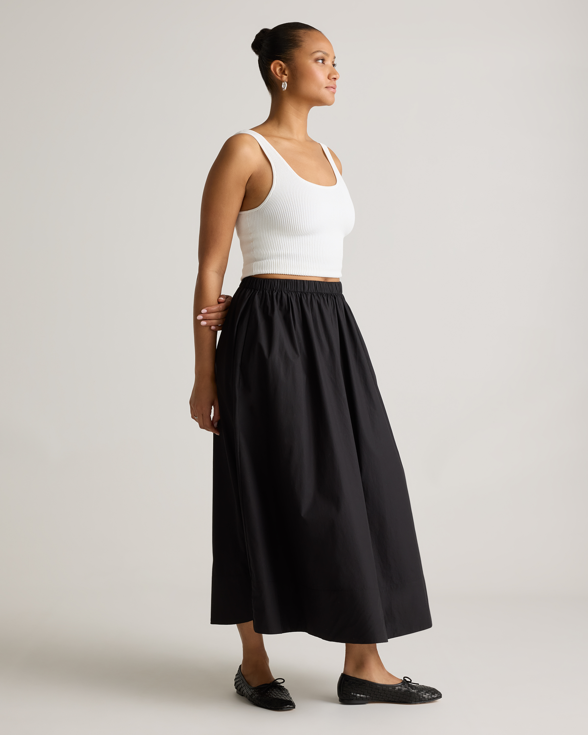 YLÈVE ACETATE ORGANIC COTTON SK ブラック Acetate Organic Cotton Skirt