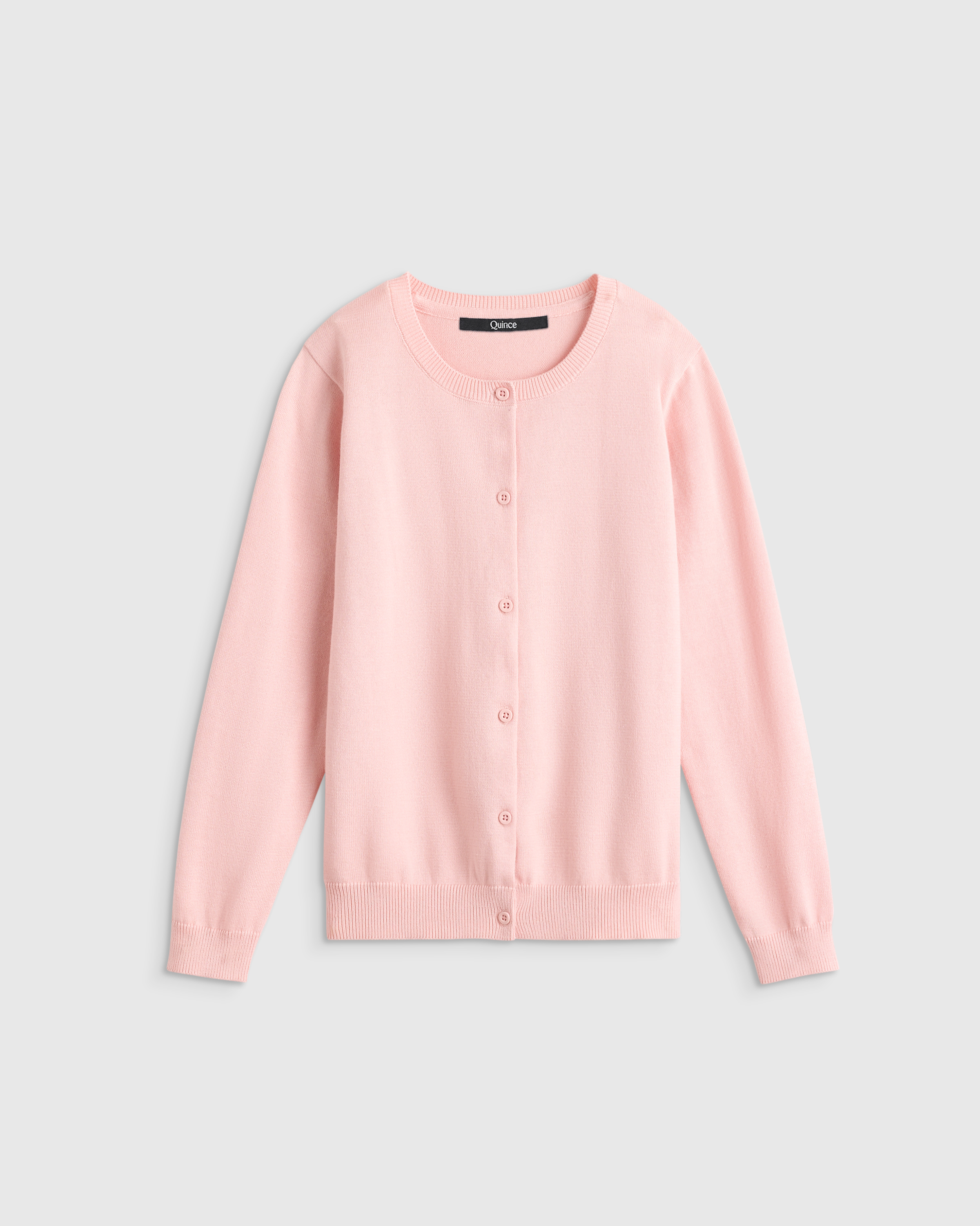 Silver Pink 100% Organic Cotton Crewneck Cardigan 