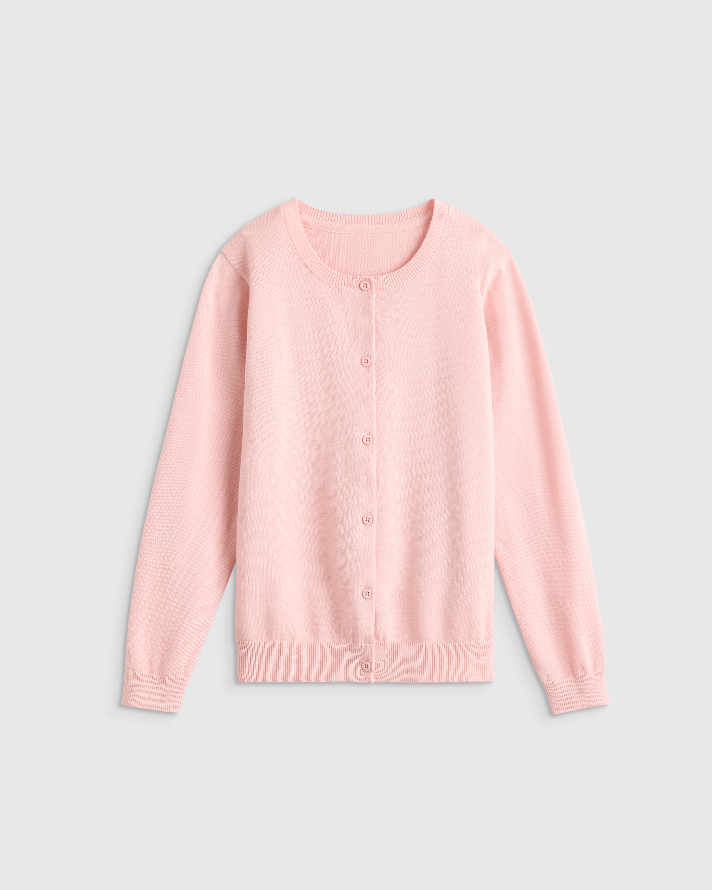 Silver Pink 100% Organic Cotton Crewneck Cardigan 