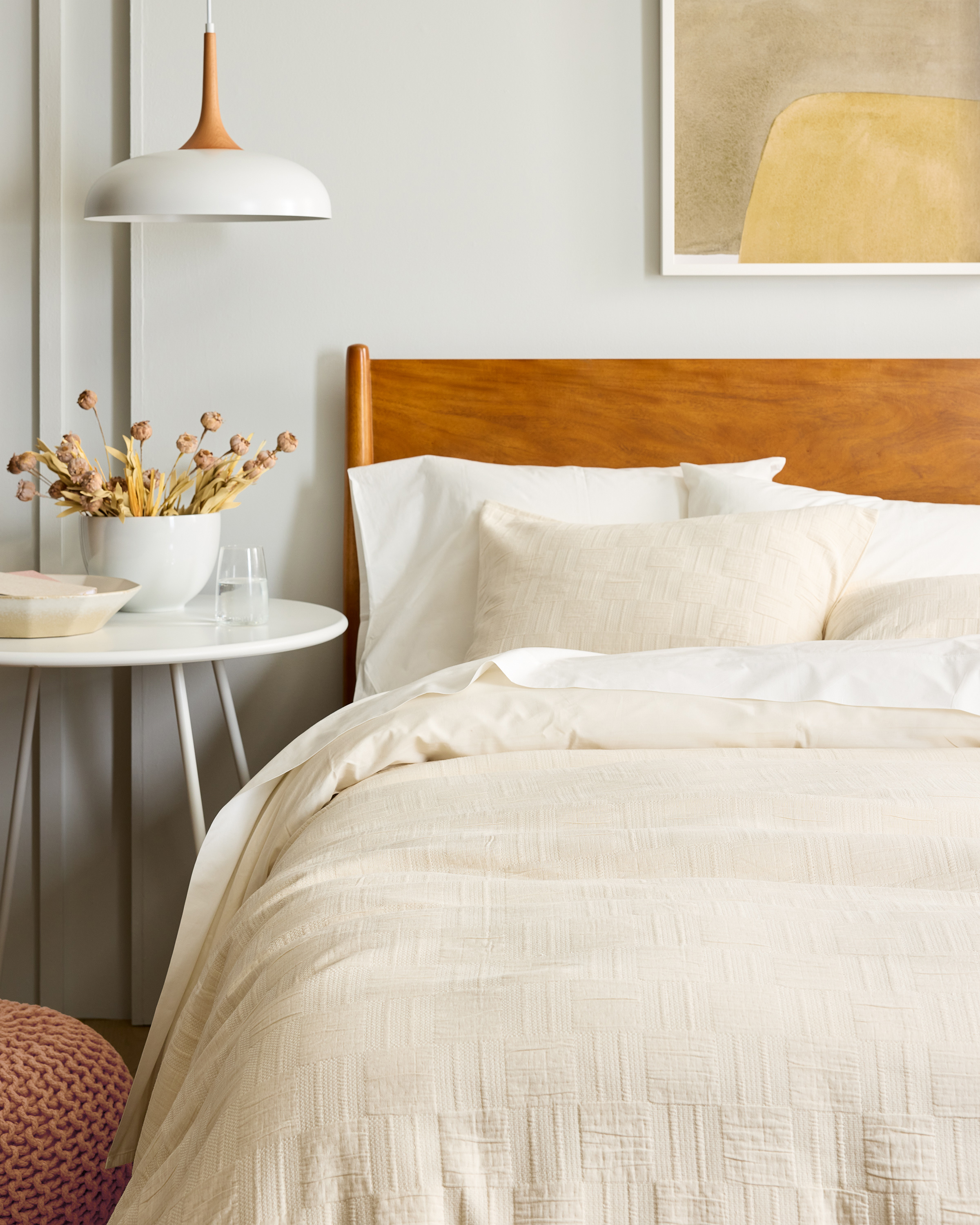 Checkered Matelasse Duvet Cover Set - Thumbnail 5