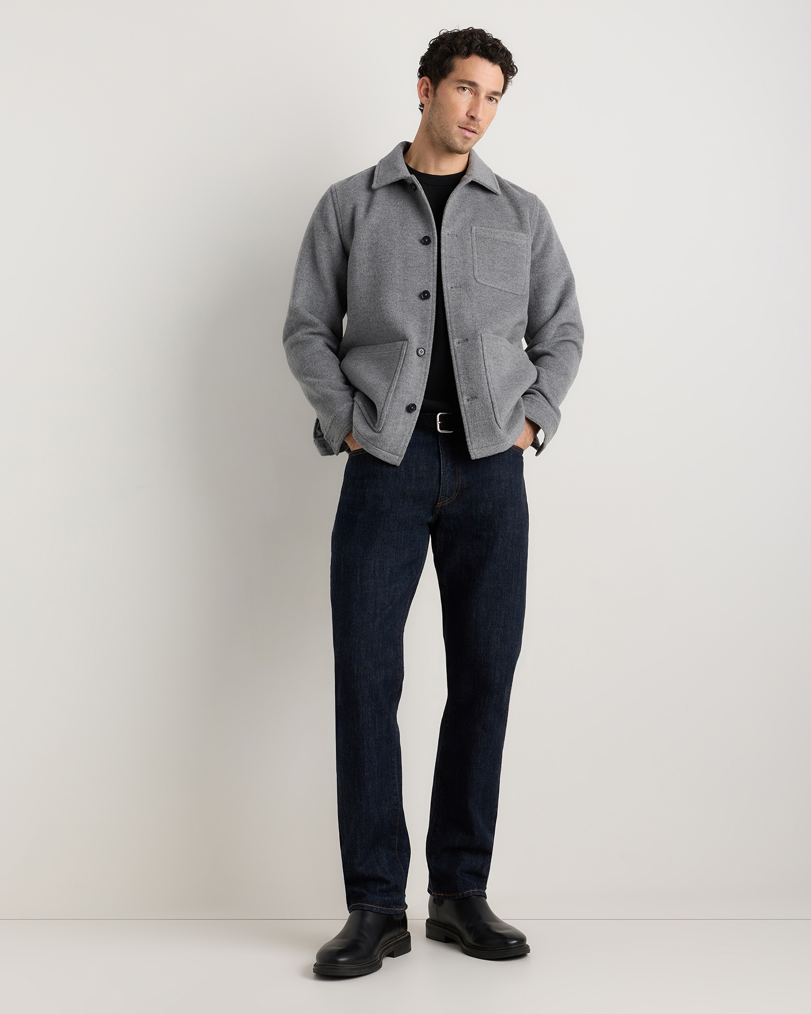 【CTHY】WOOL DENIM JACKET GREY サイズ1 Wool Cashmere Chore Jacket in Heather Grey
