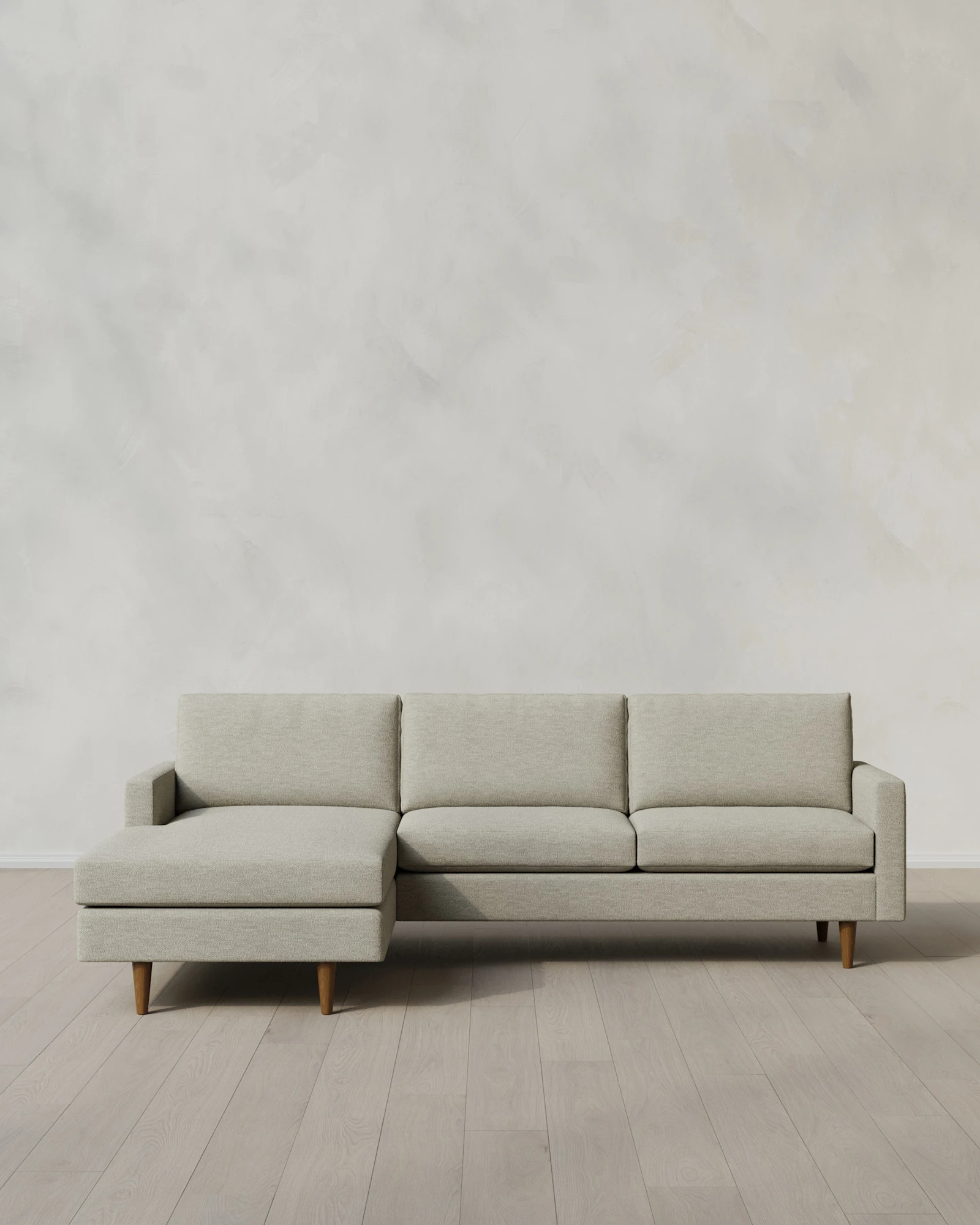Atlas Midcentury Chaise Sectional in Performance Basketweave