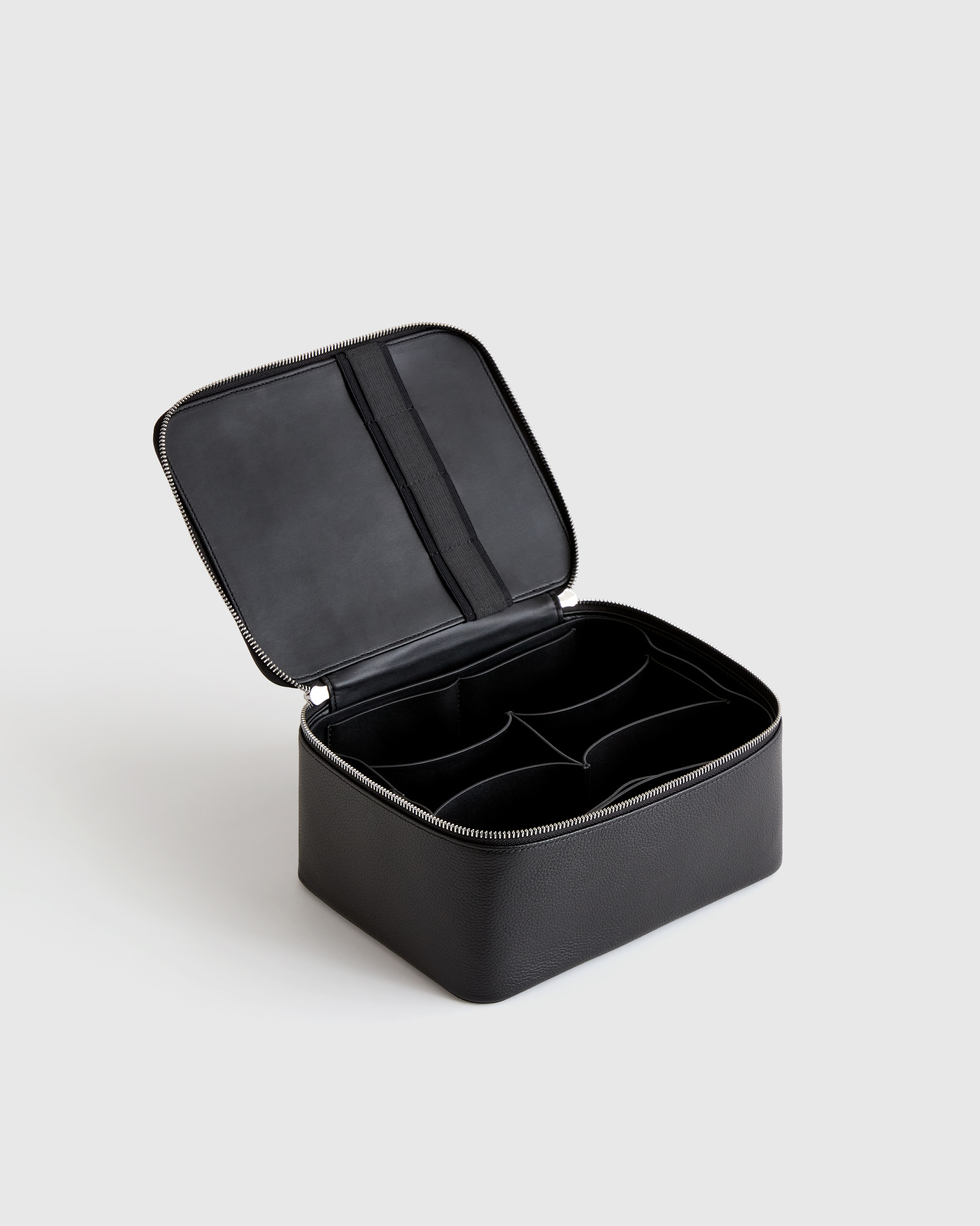 Italian Leather Travel Cosmetic Case - Thumbnail 2