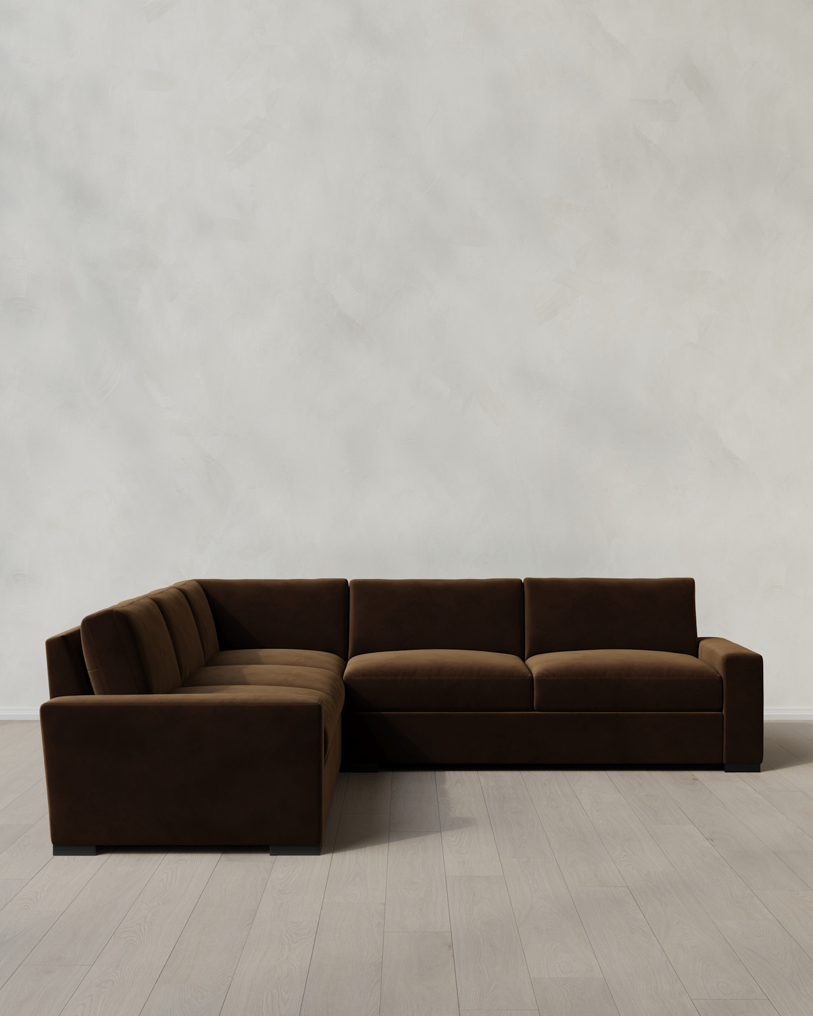 Varick 116x116 L Sectional Performance Velvet Java