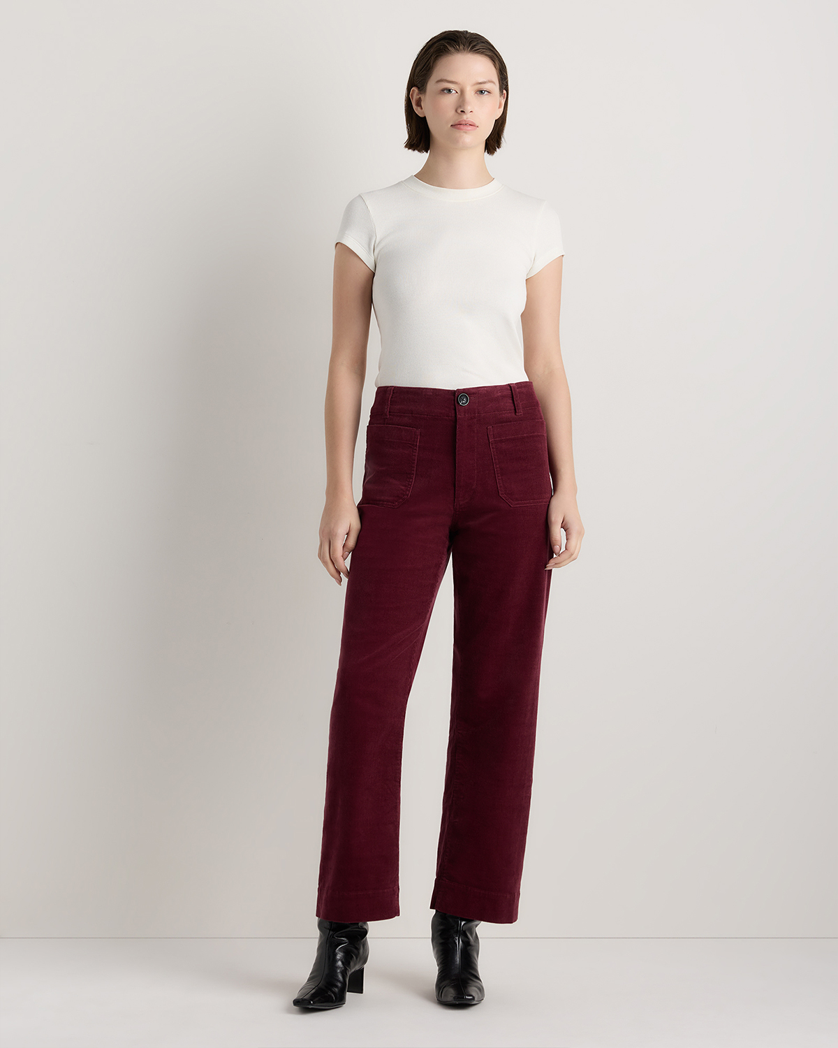 Pantalon Court Femme Free People Taille 28 – Blanc, Extensible, 5 Poches, Occasion Très Bon état
