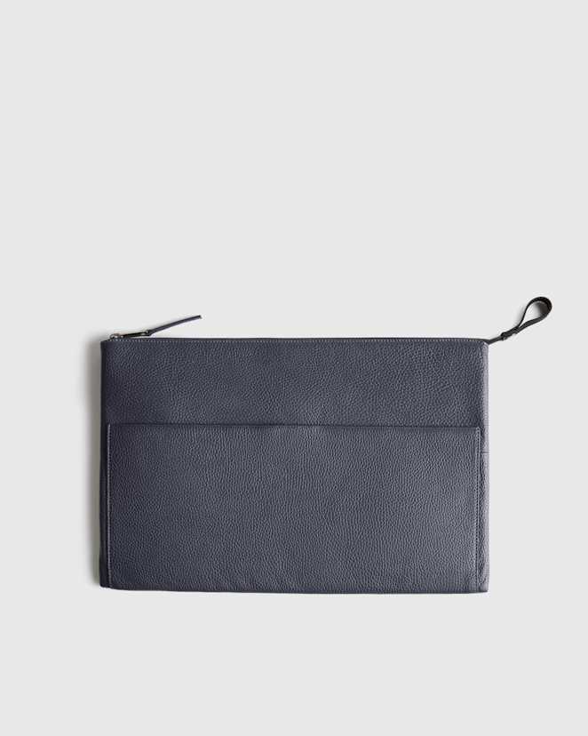Dark Navy Excursion Italian Leather Tech Folio