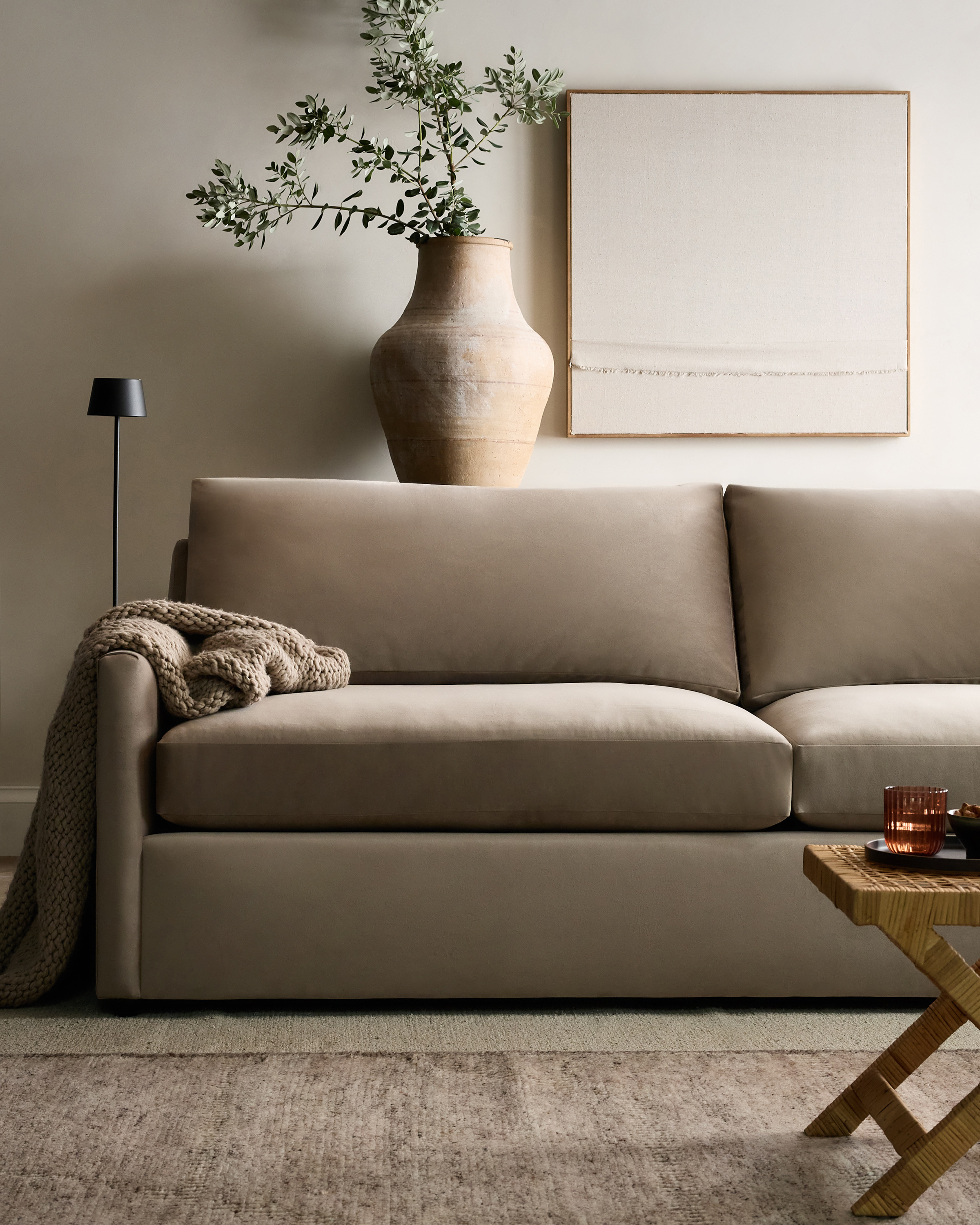 Brennan Performance Velvet Sofa in Midnight