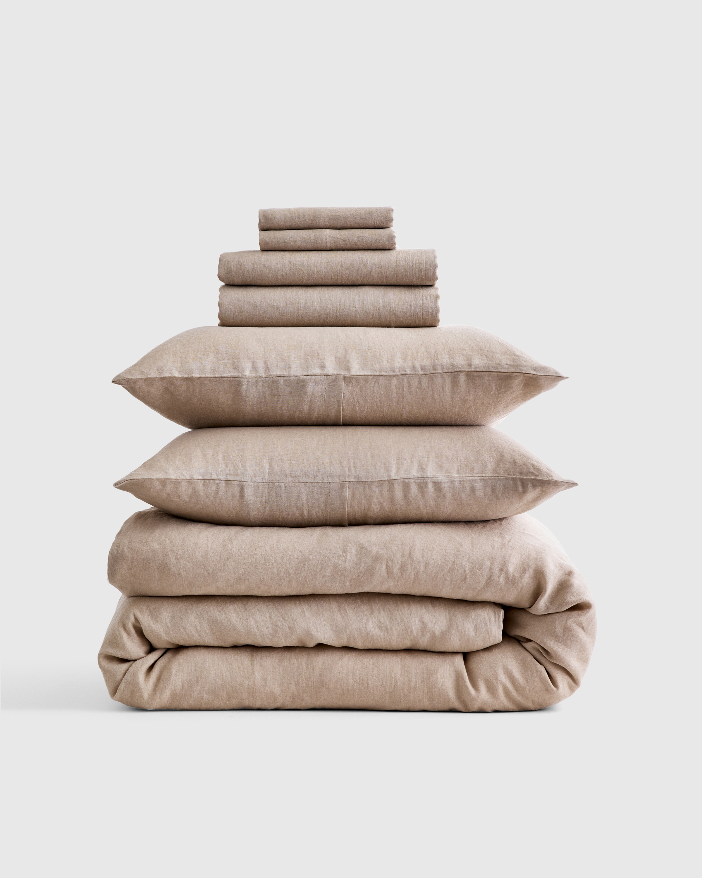 Toffee European Linen Deluxe Bedding Bundle