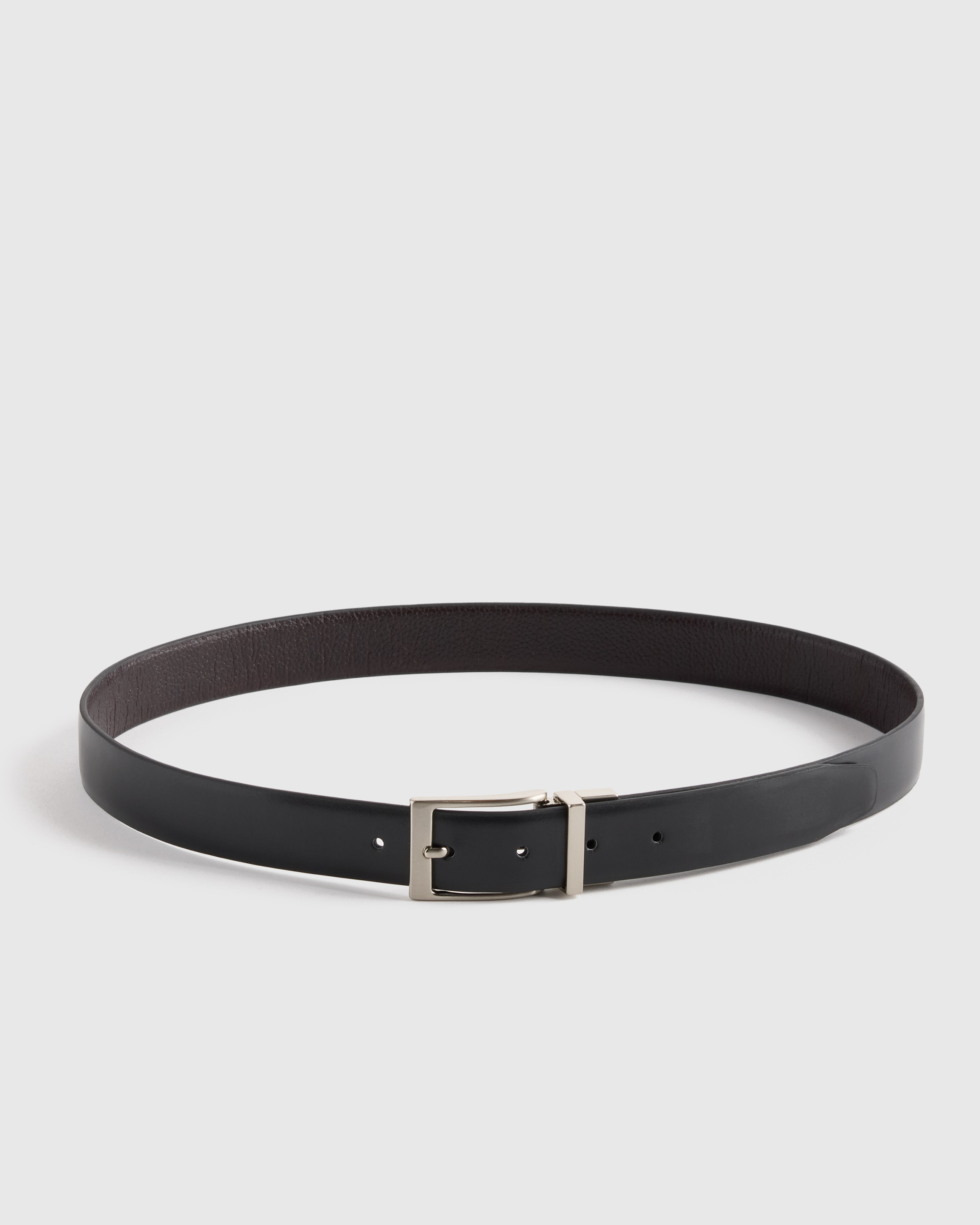 Black/Hickory Owen Calfskin Leather Reversible Dress Belt