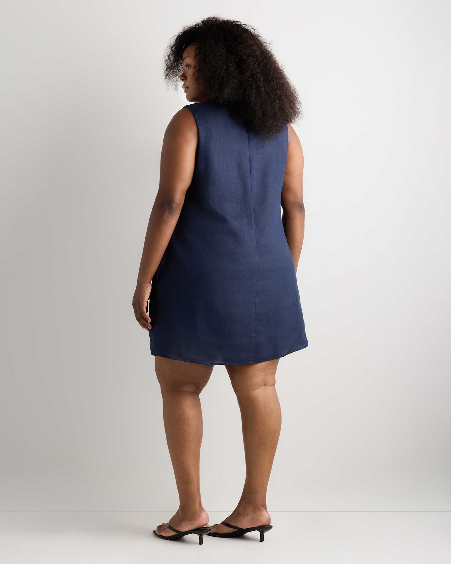 plus size navy blue tank dress Plus Size Midi Dress Sleeveless Tank