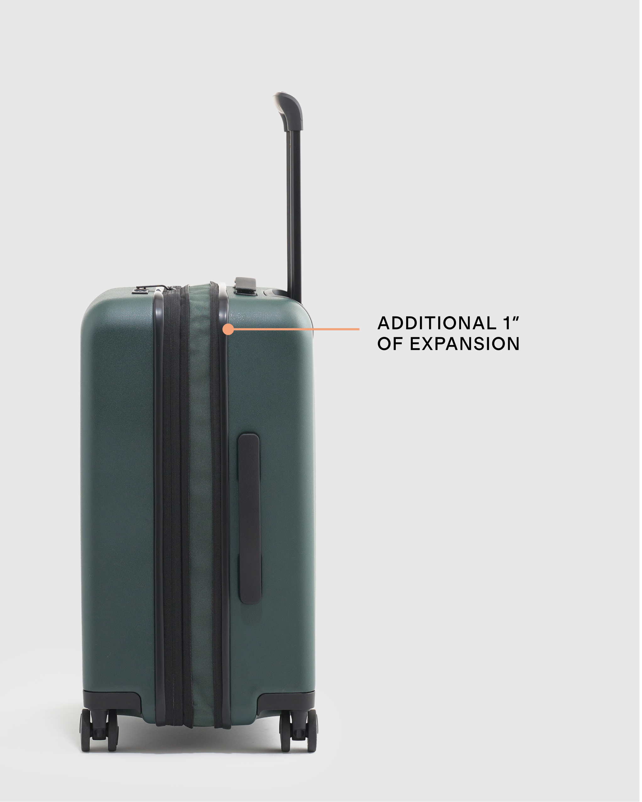 Expandable Medium Check-In Suitcase in Dark Green