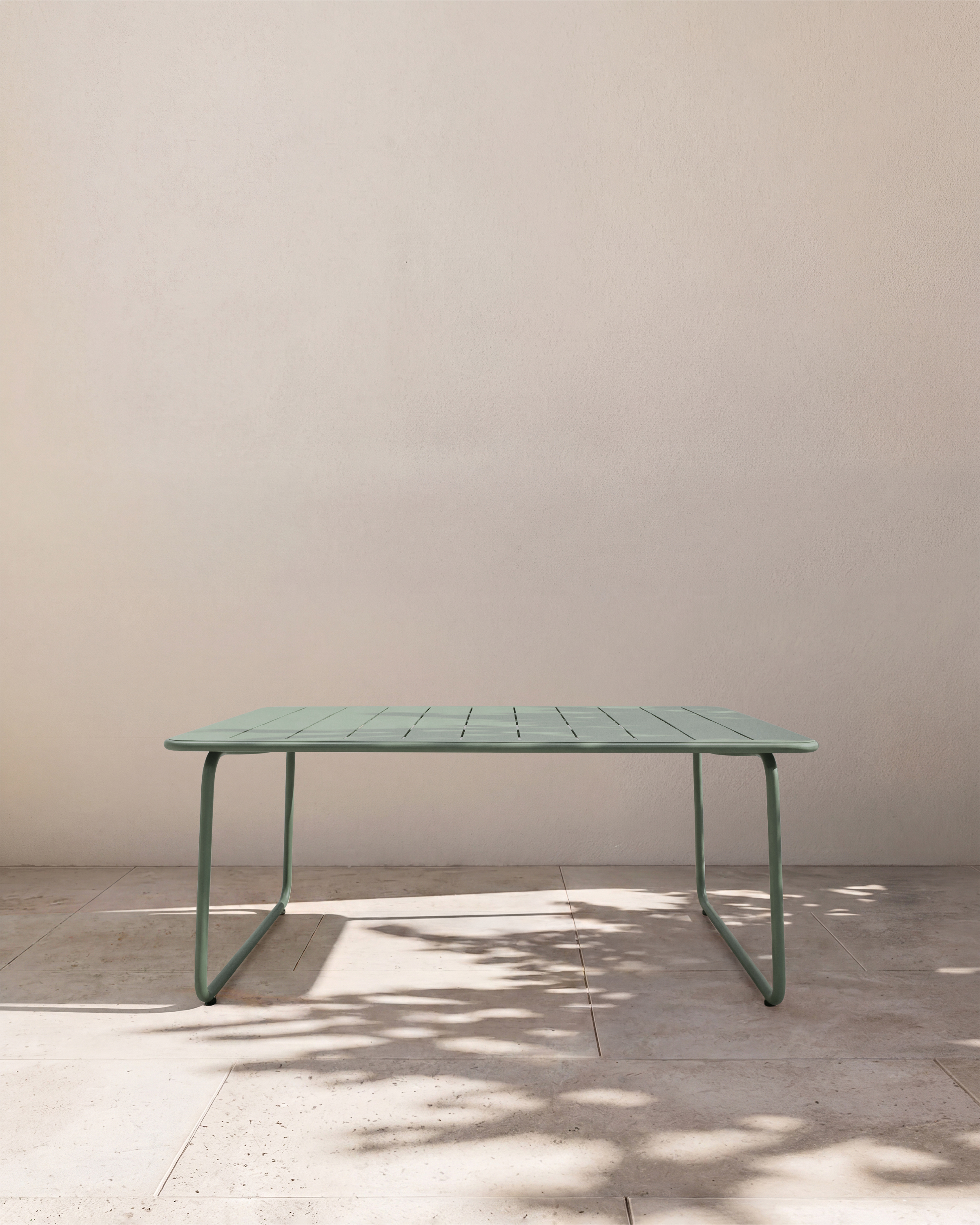 Sage Green Powder-Coated Aluminum Outdoor Dining Table