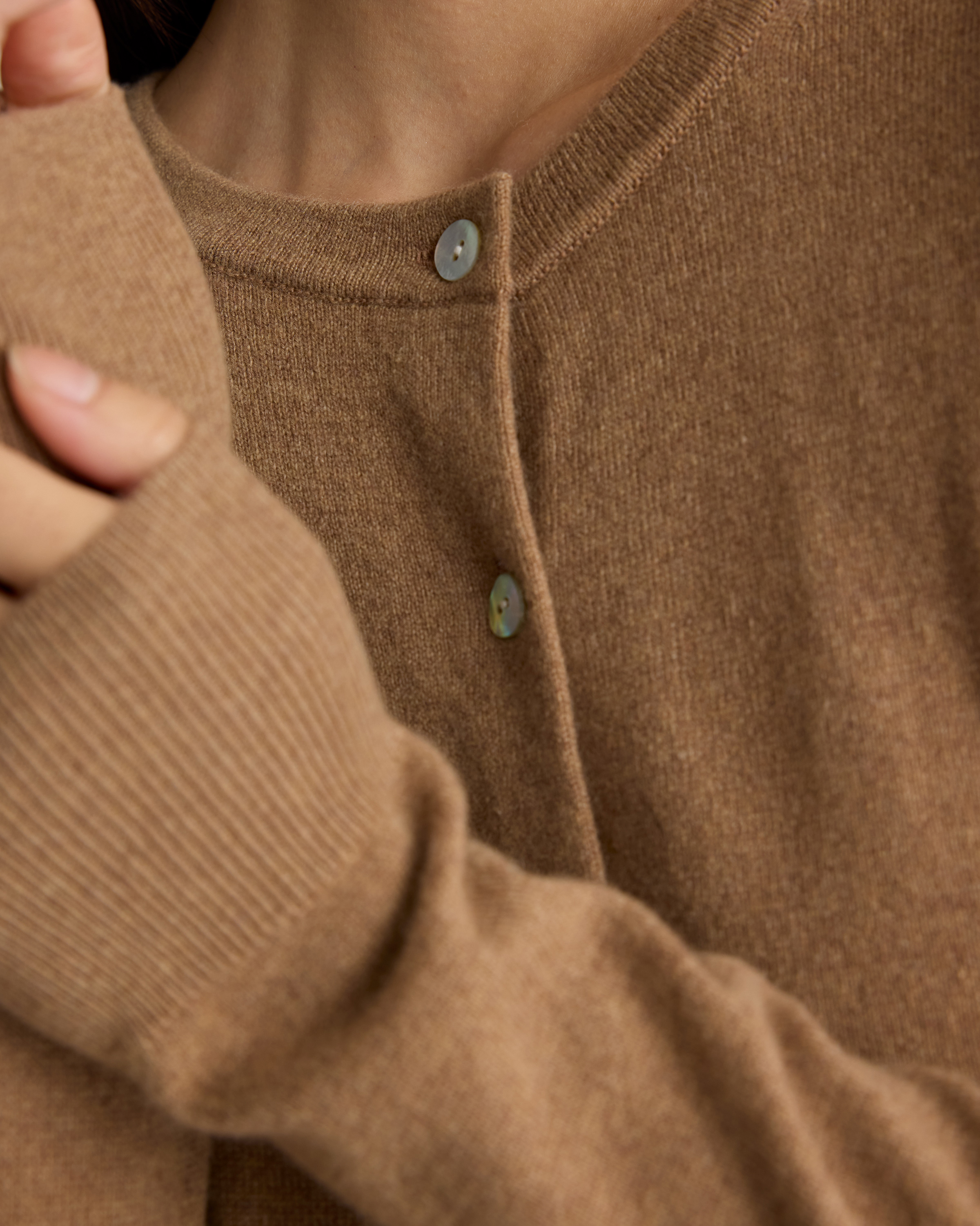 Mongolian Cashmere Cardigan Sweater in Teak | Quince Canada