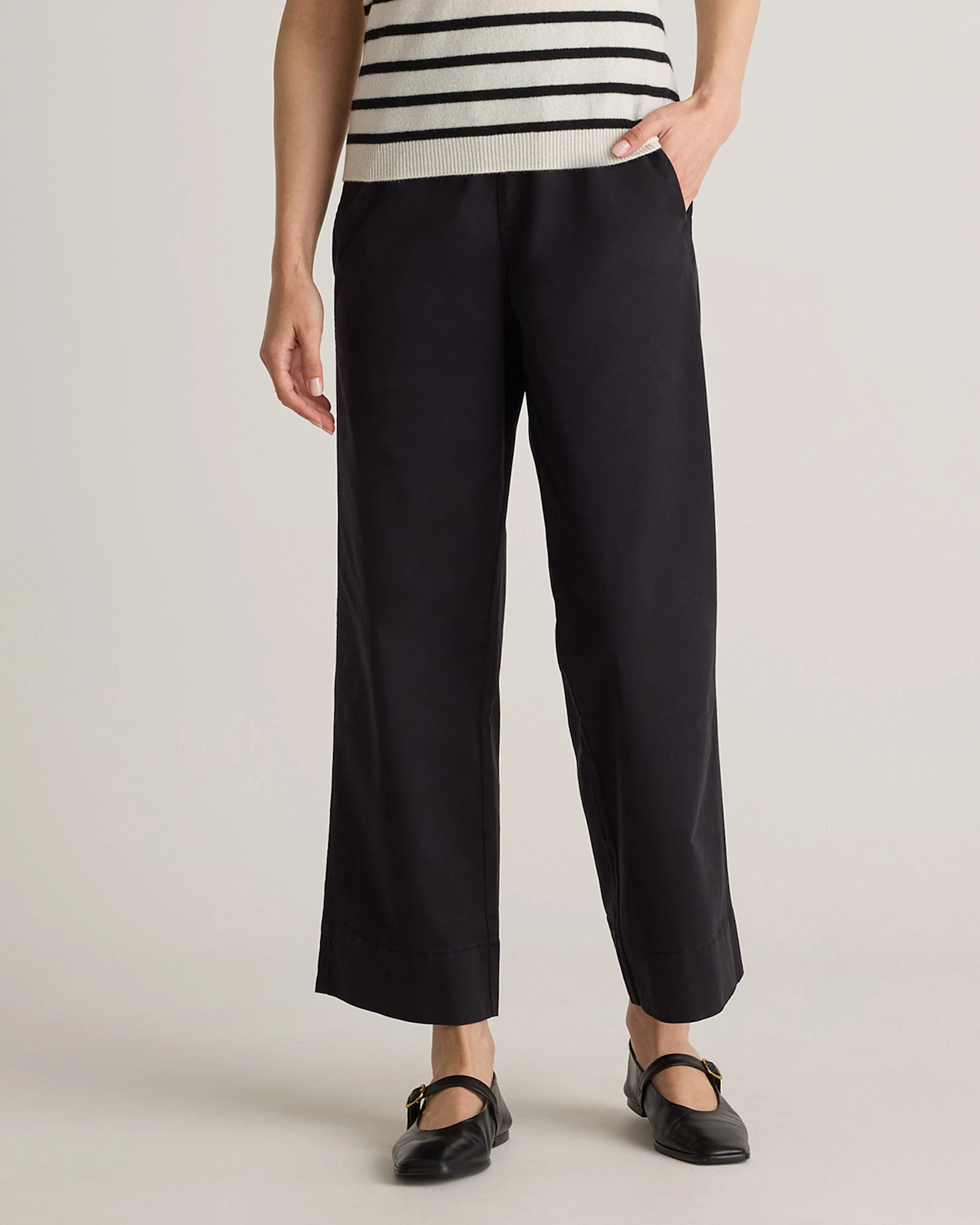 Women's Organic Stretch Cotton Wide Leg Chino Pants