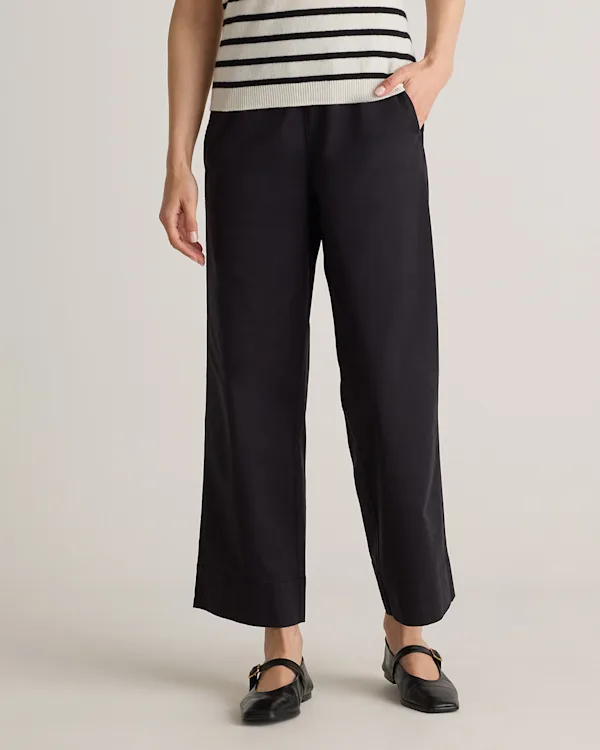 Organic Stretch Cotton Wide Leg Chino Pants