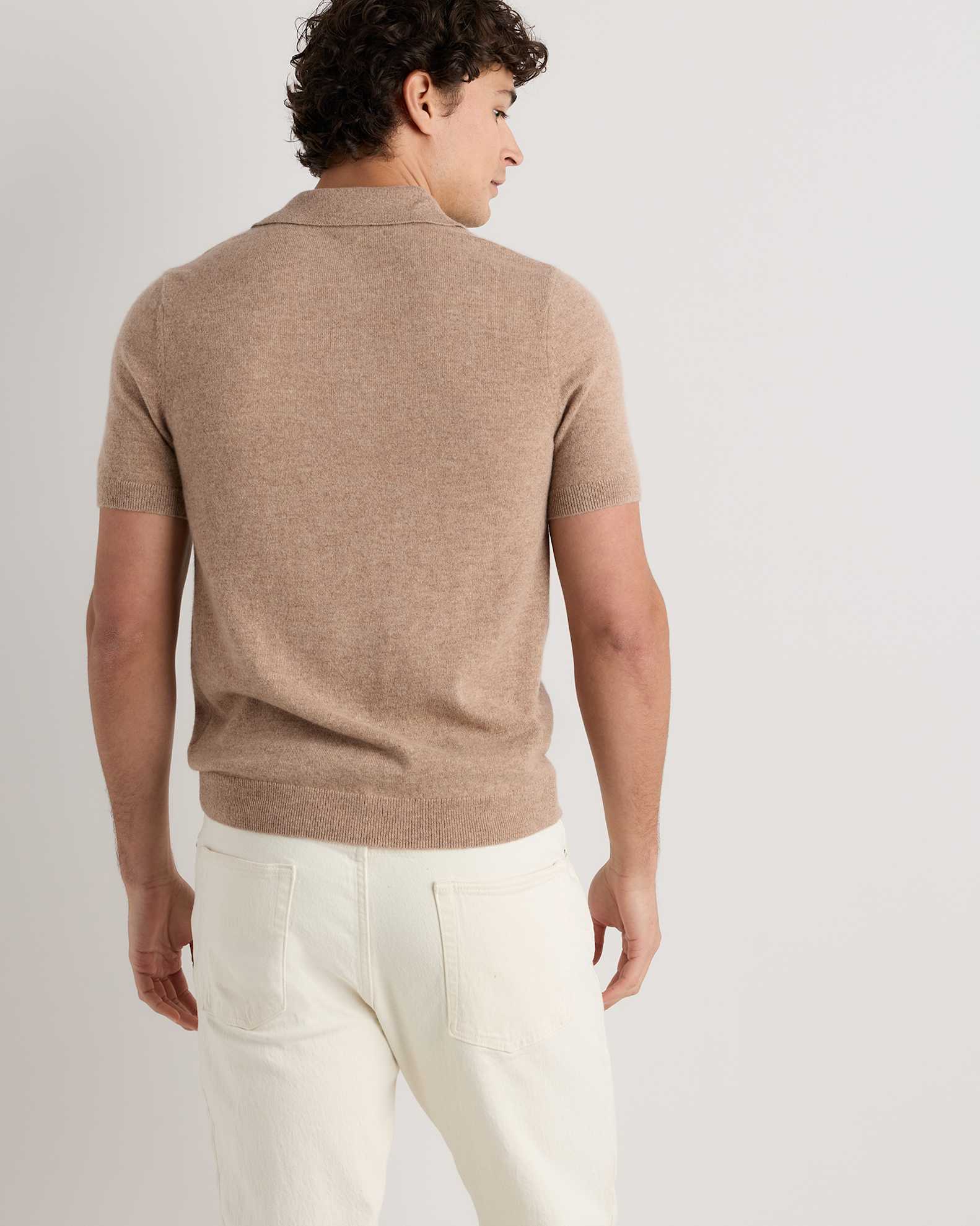 Organic Cotton-Silk Polo Sweater