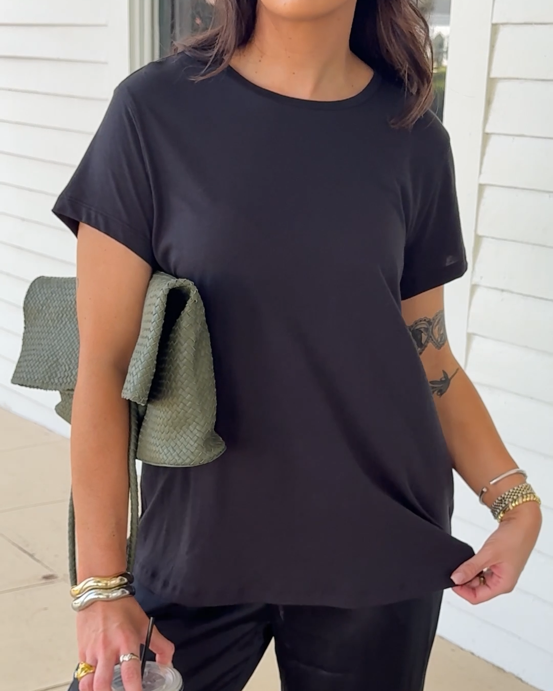 Cotton Modal Crew Neck Swing Tee Multi Malana Navarre 4x5