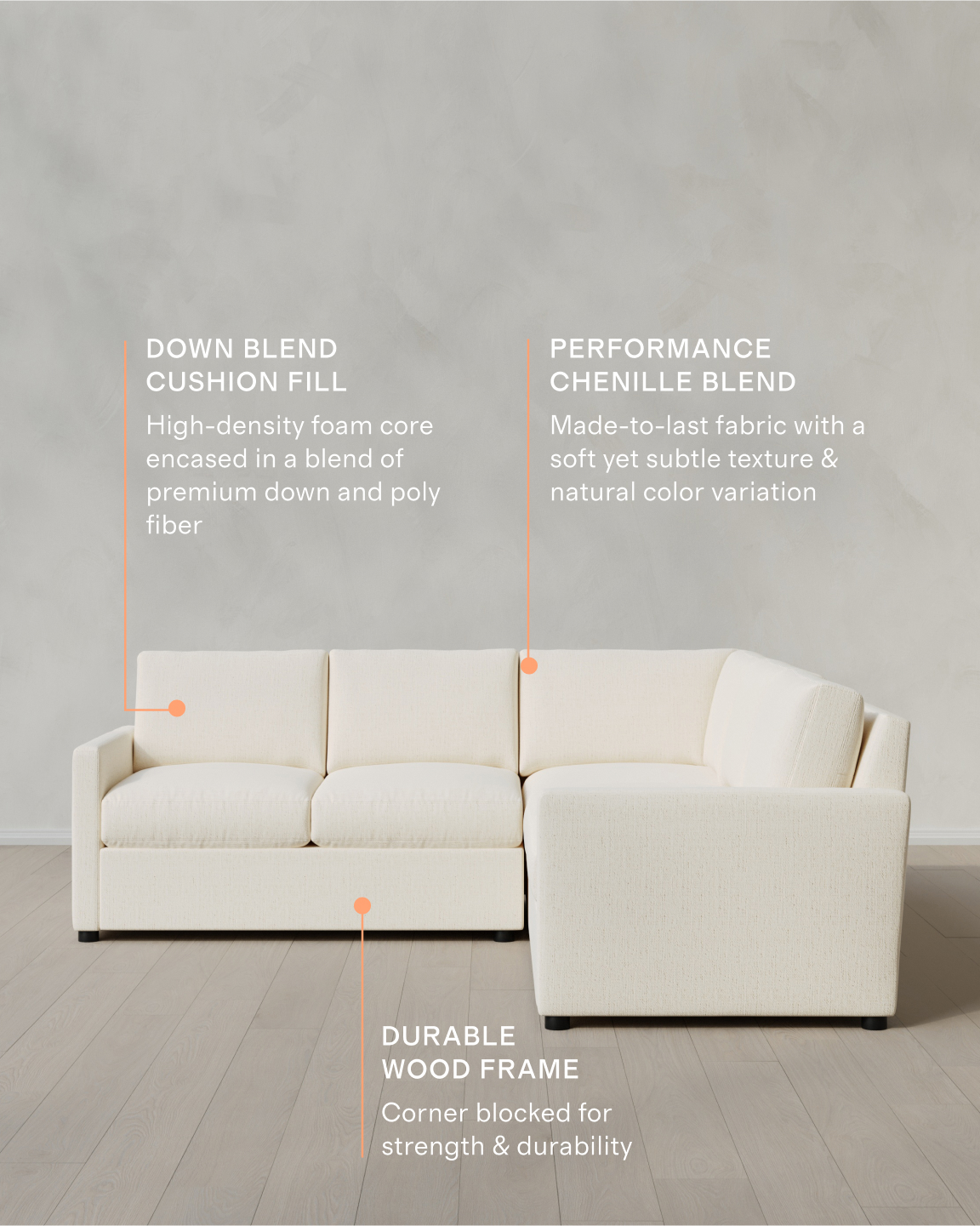 Brennan Performance Chenille Linen Blend L Sectional