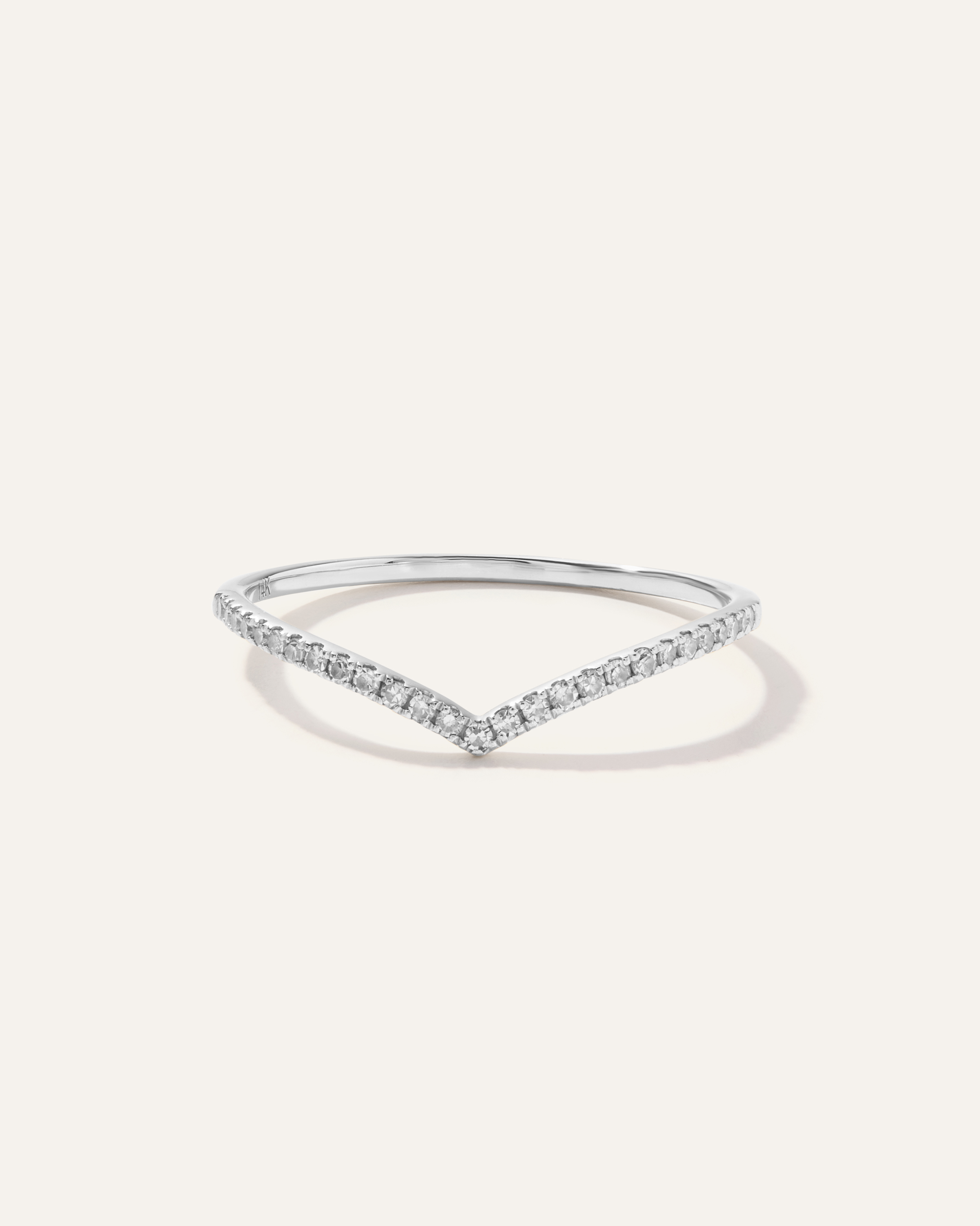 White Gold 14K Gold Pave Diamond Wishbone Ring