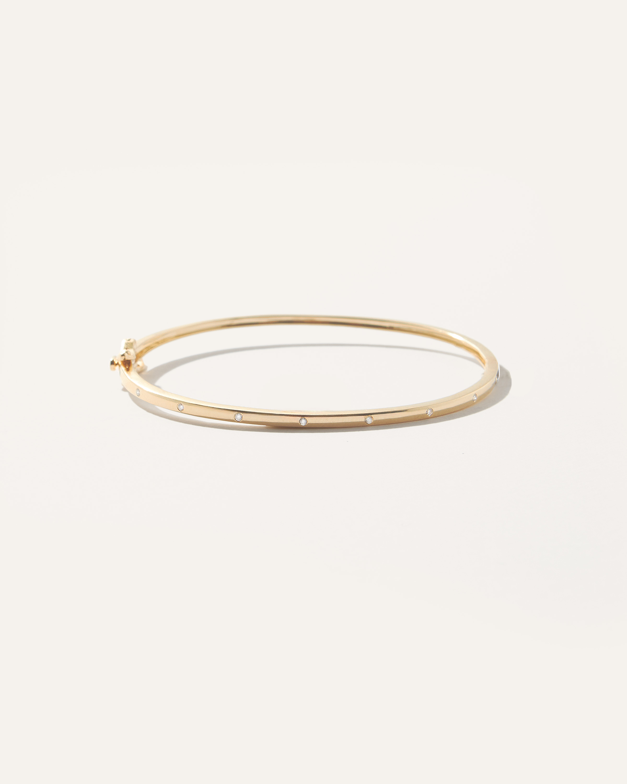 14K Gold Diamond Dot Bangle Bracelet