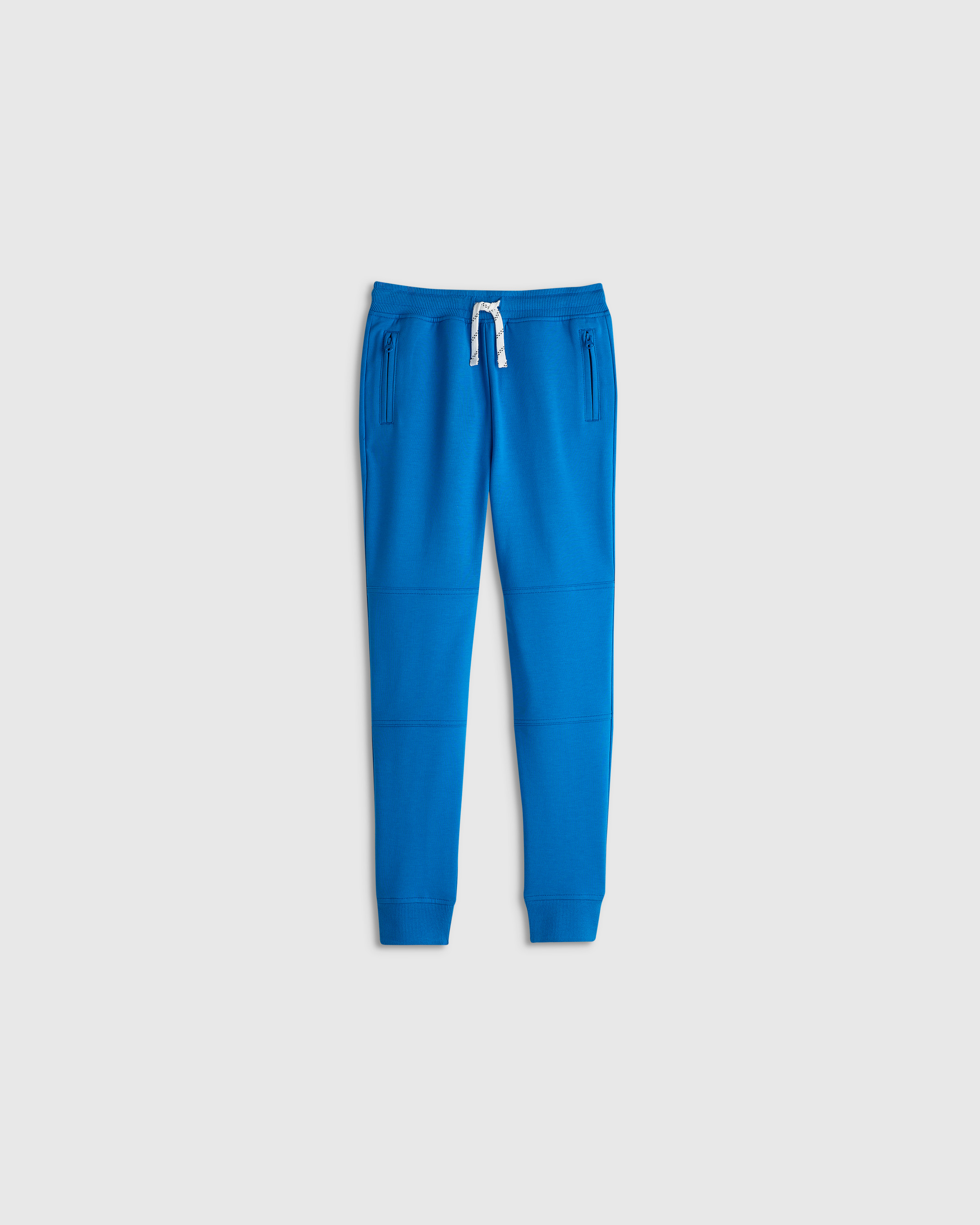 Bright Blue Organic Cotton French Terry Reinforced Knee Slim Jogger