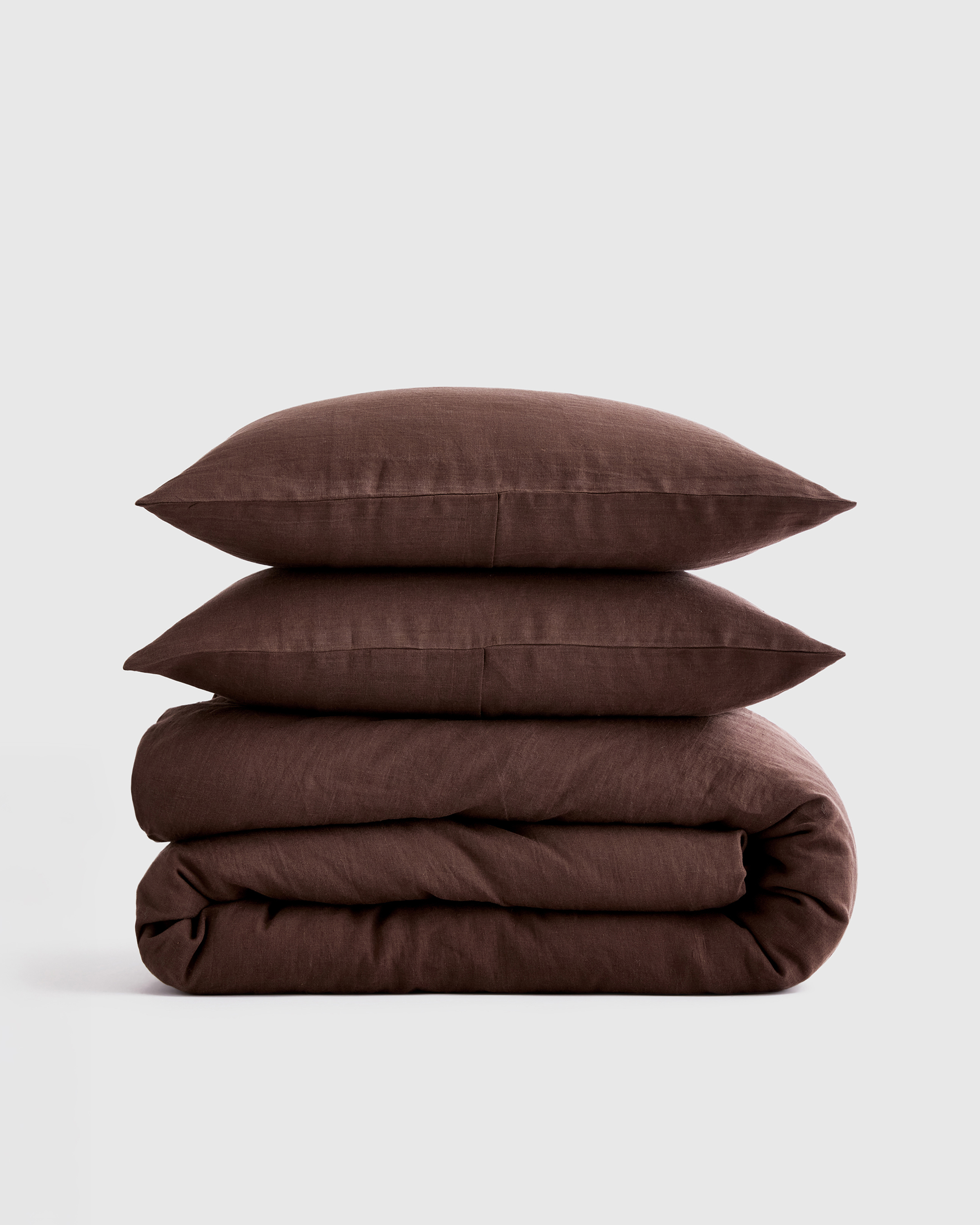 Espresso European Linen Duvet Cover Set