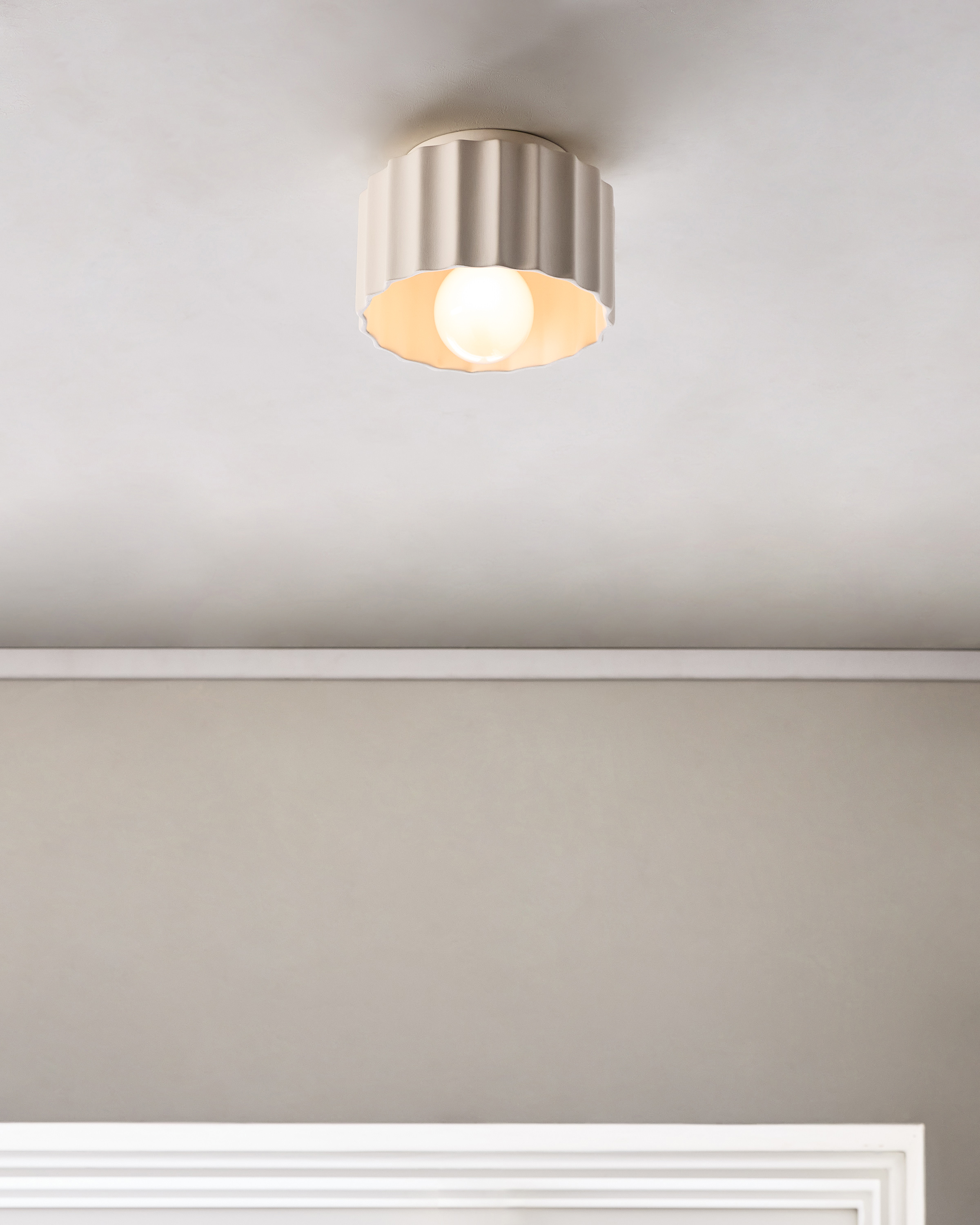 Scalloped Ceramic Flush Mount / Sconce - thumbnail 2