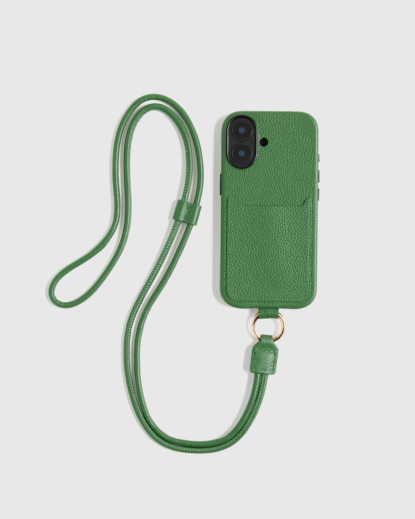 Italian Leather Phone Crossbody Case in Emerald Italian Leather Phone Crossbody Case in Emerald