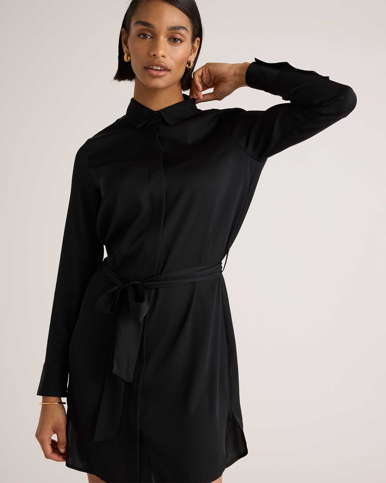 Washable Stretch Silk Shirt Dress Washable Stretch Silk Shirt Dress