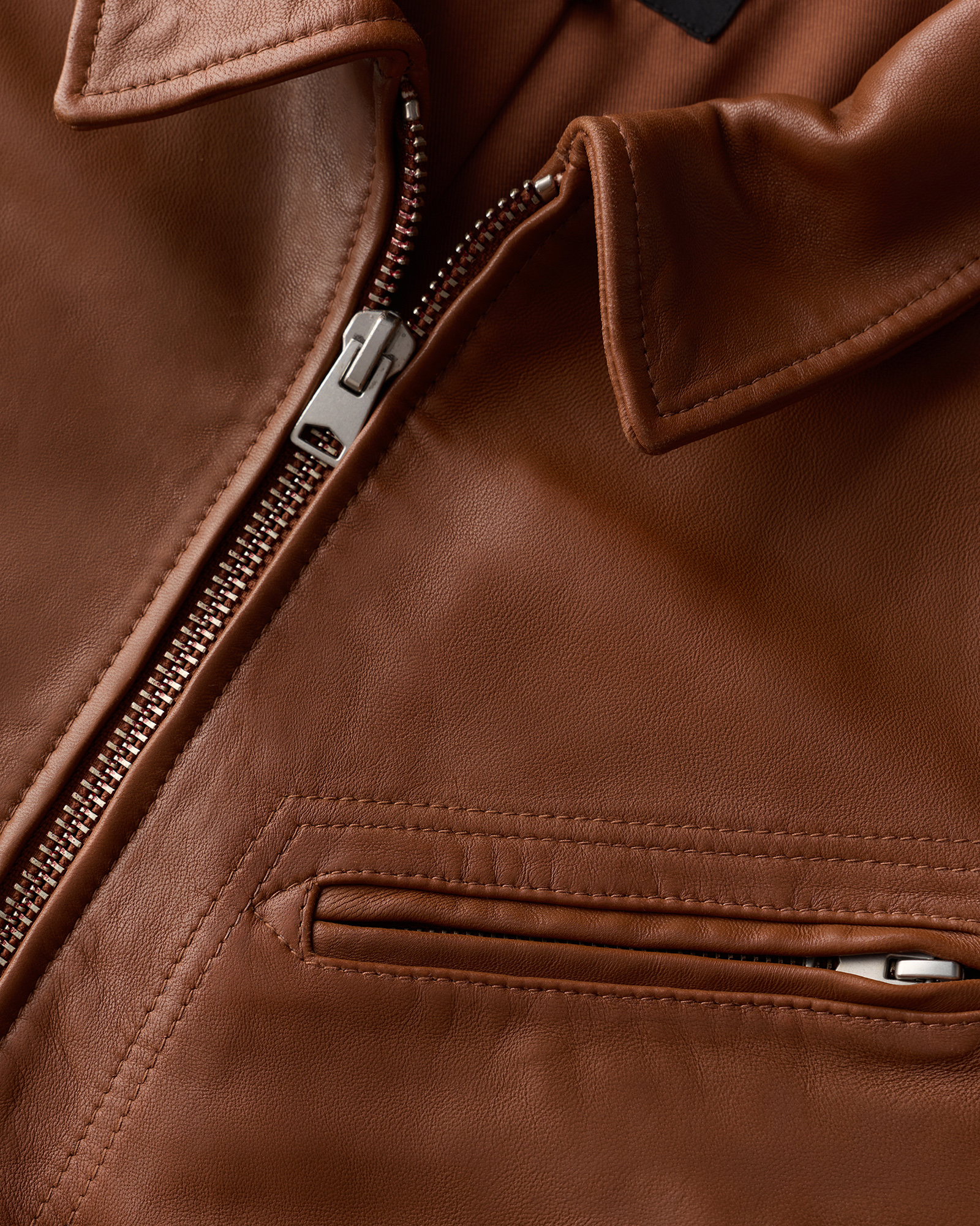 Men's 100% Washed Leather Moto Jacket