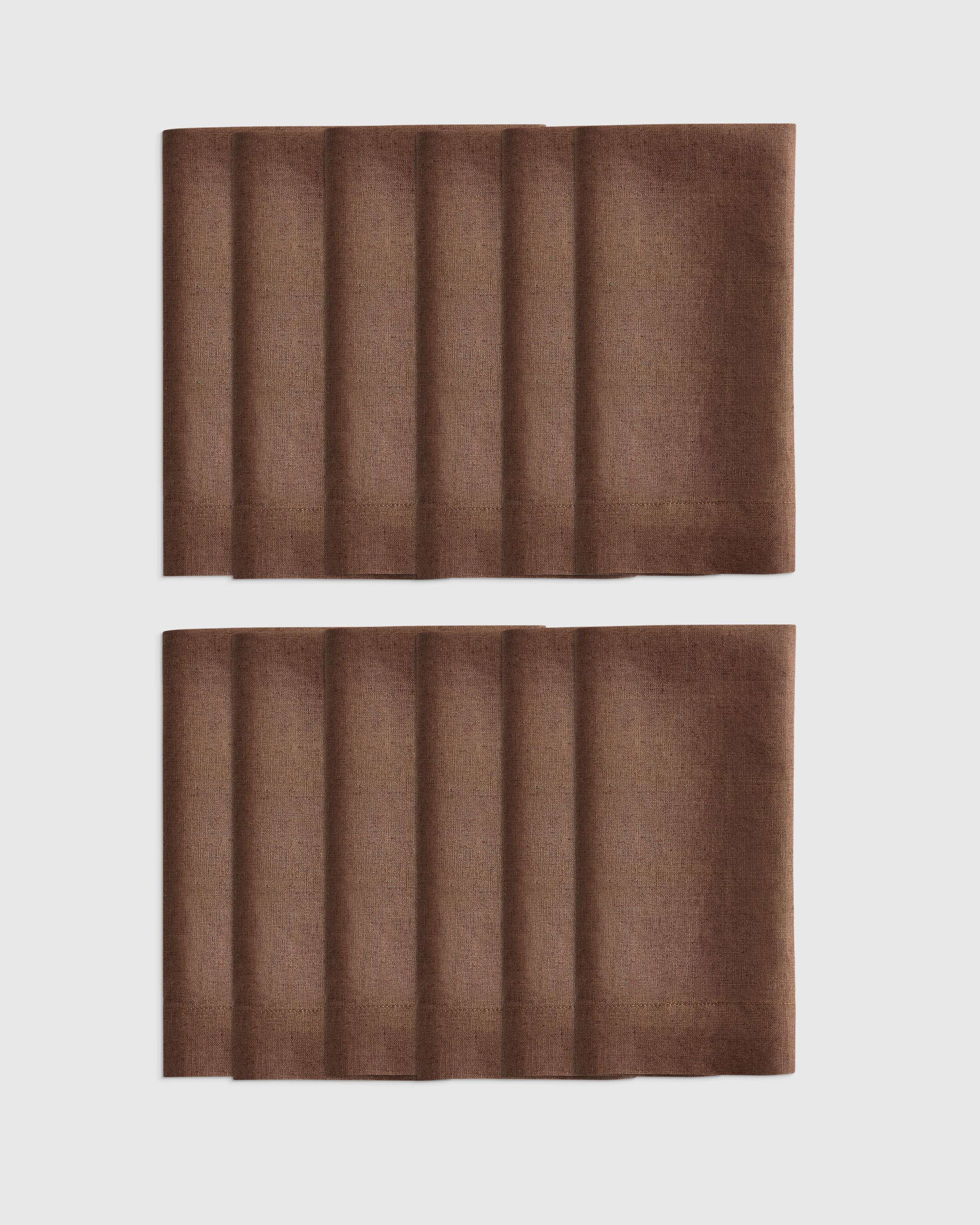 Espresso European Linen Wide-Hem Napkins (Set of 12)