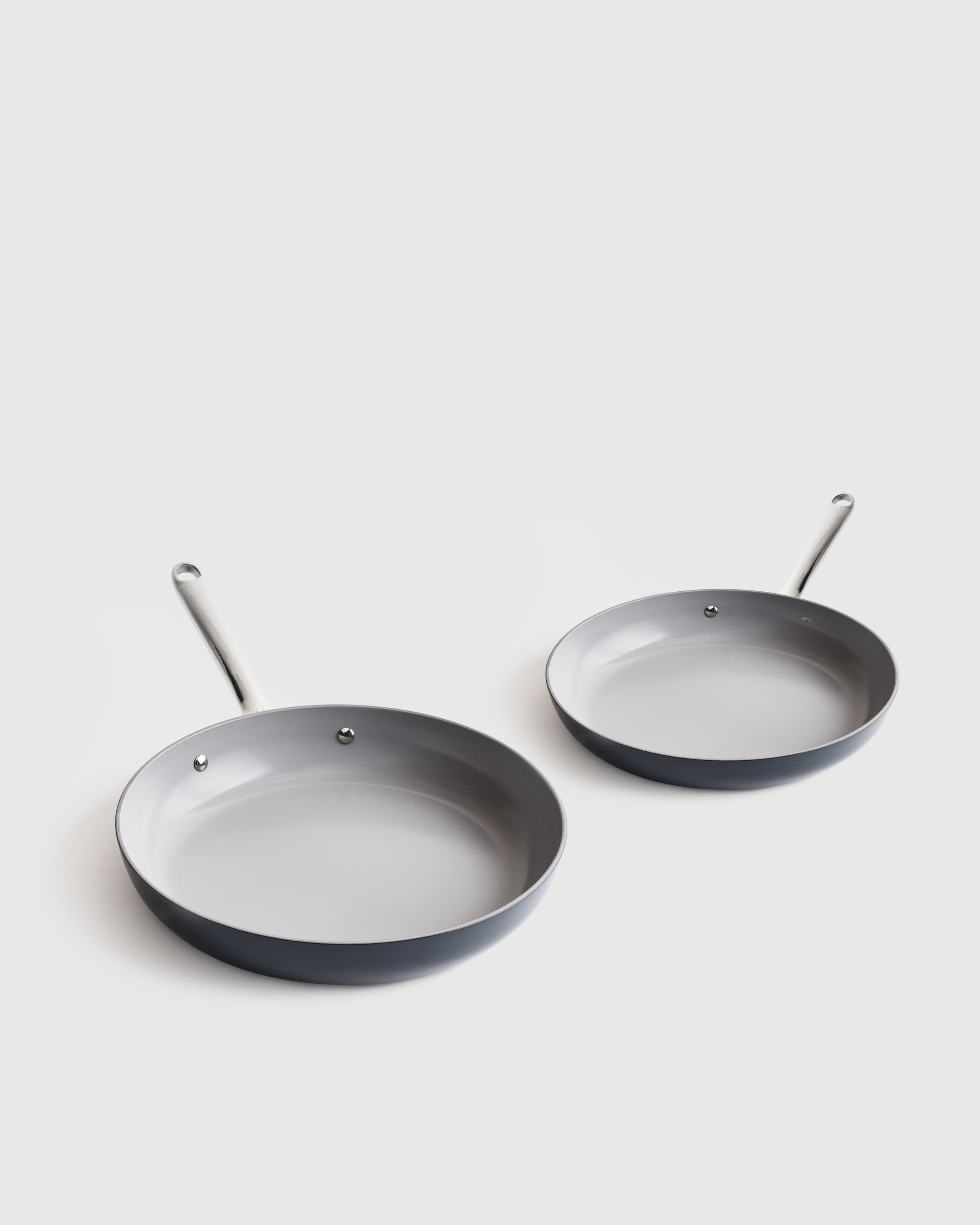 Navy Ceramic Nonstick Frying Pan Set: 10" & 12"