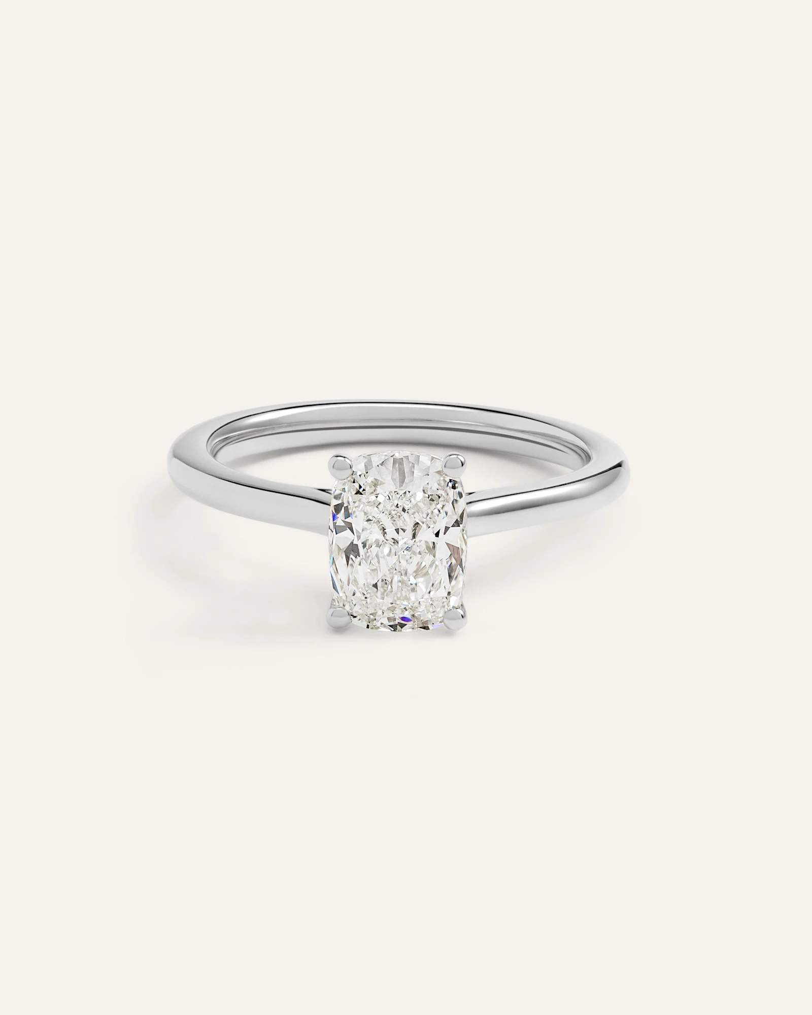 Lab Grown Diamond Elongated Cushion Trellis Cathedral Engagement Ring - 1.5ct