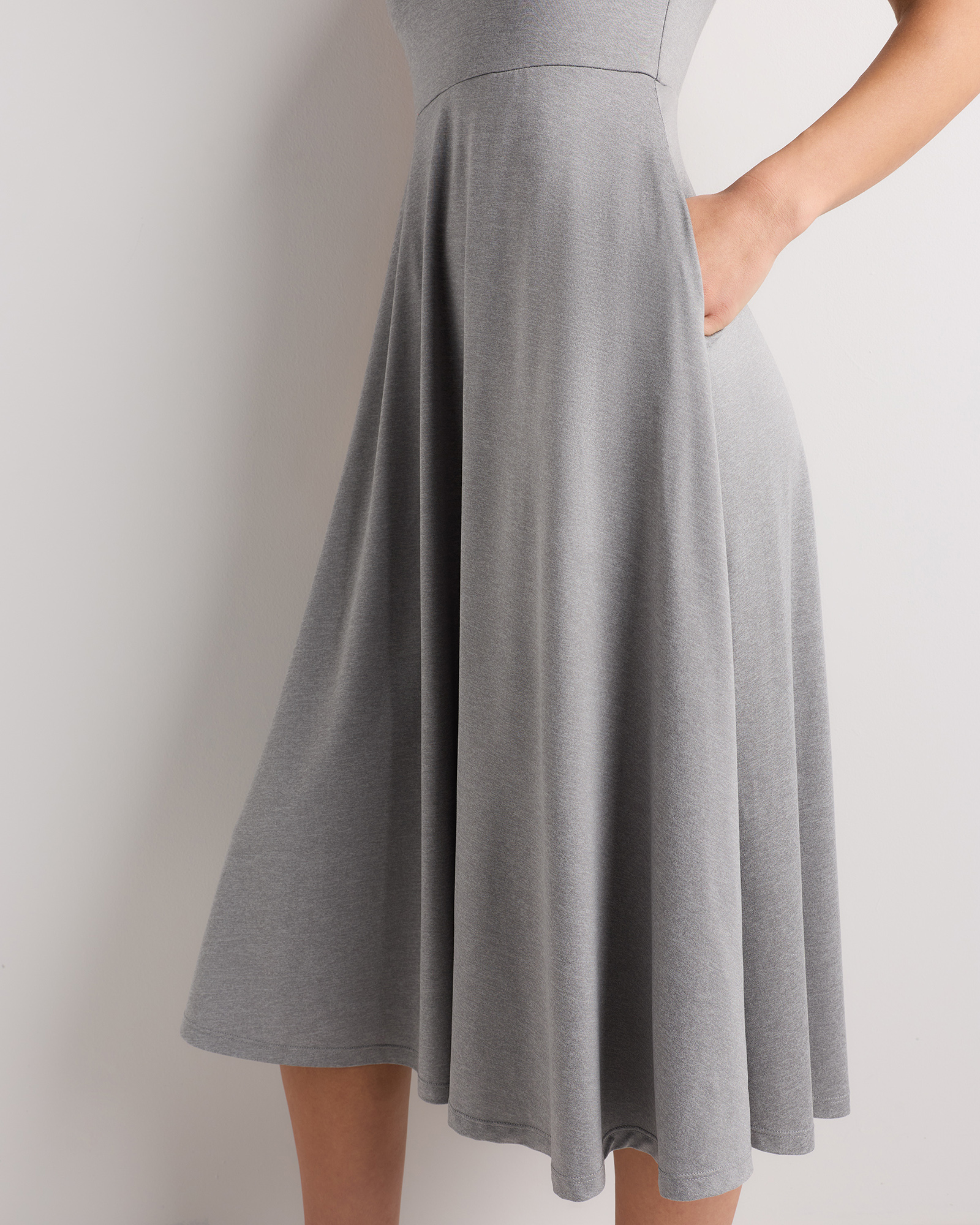 Flowknit Breeze Fit & Flare Dress in Heather Grey