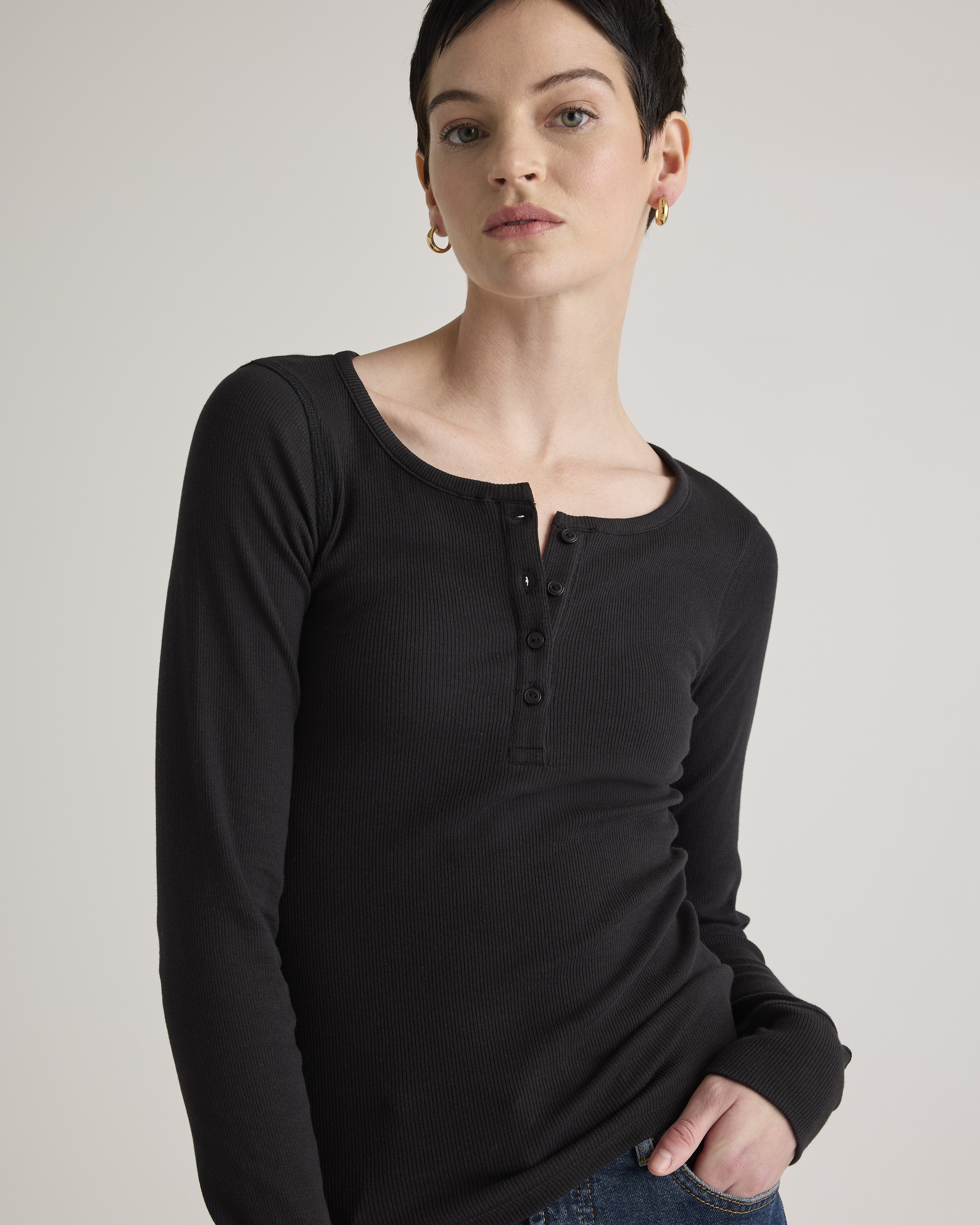 トップス l.g.b henley neck t-shirt Cotton Modal Short Sleeve Henley Tee