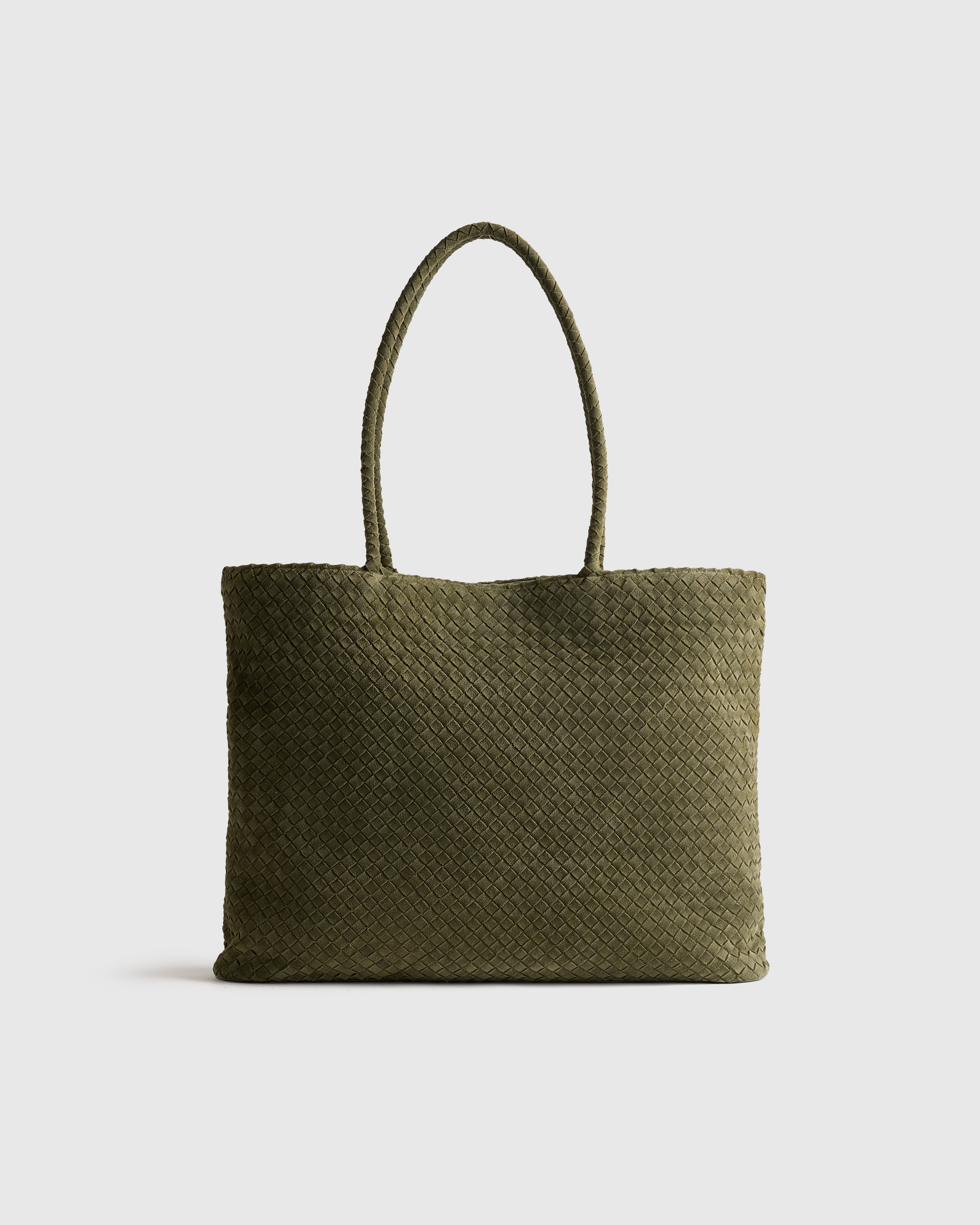 Olive Siena Suede Handwoven Tote
