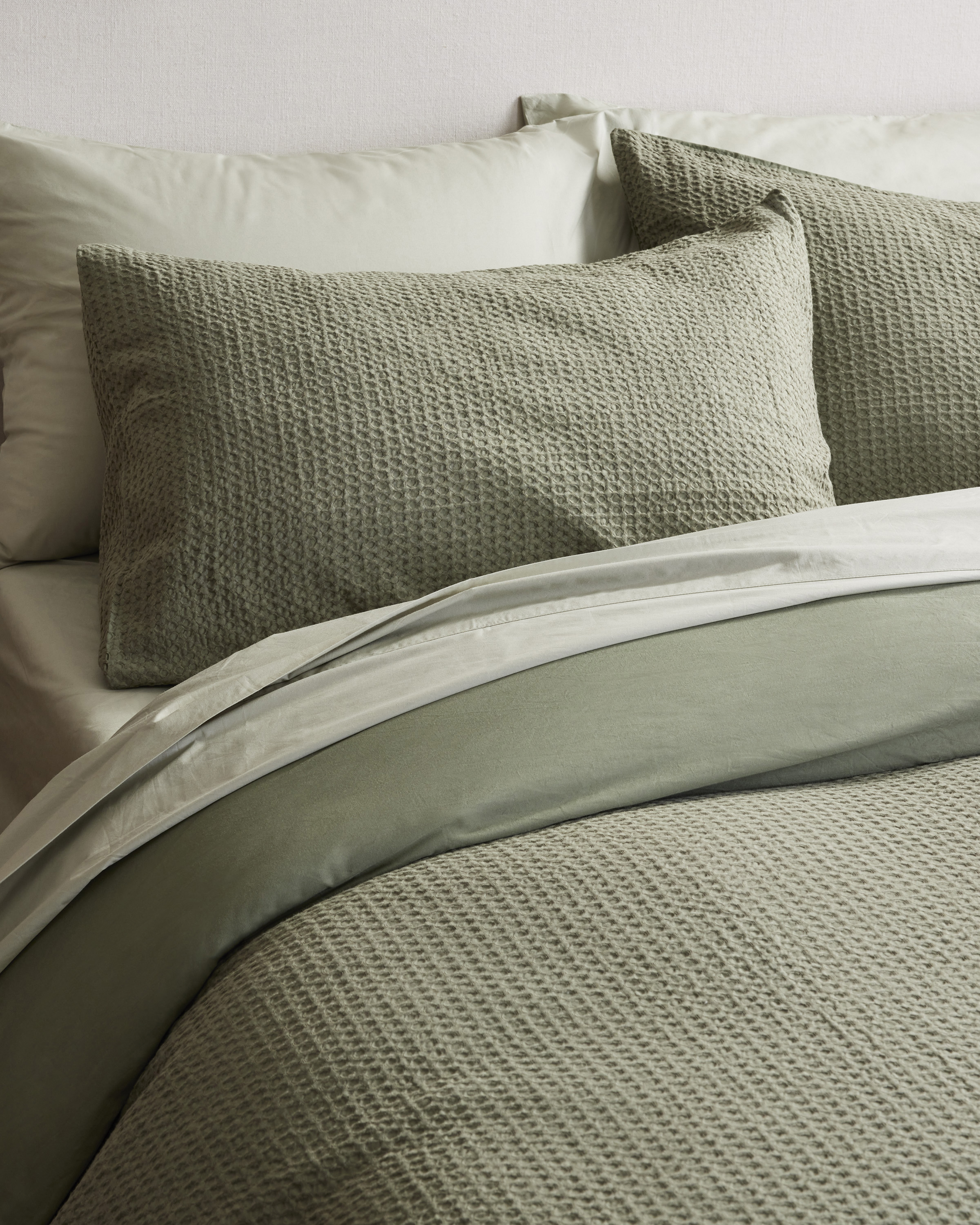 Olive Organic Luxe Honeycomb Sham Set