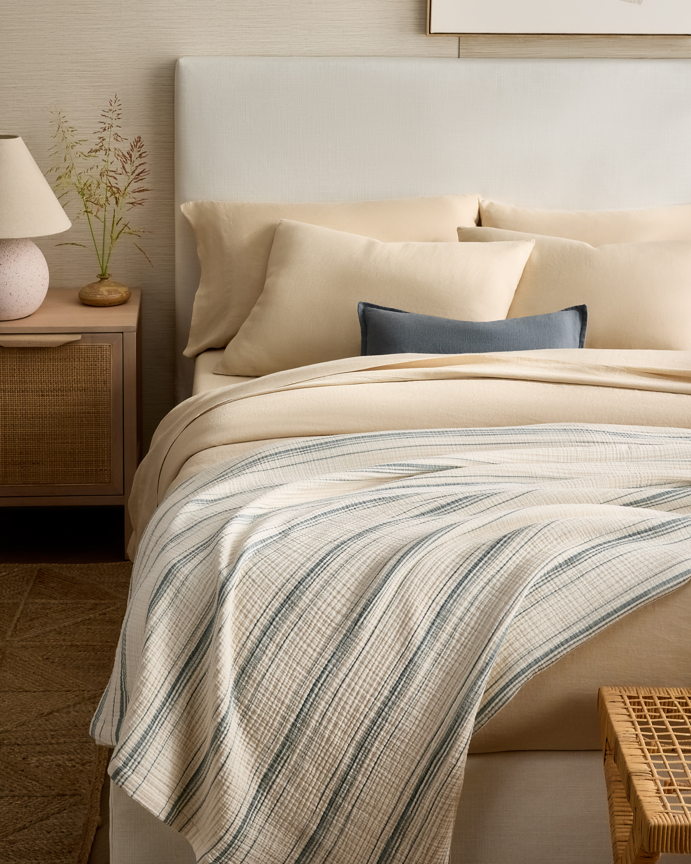 Ocean Stripe Organic Cotton Gauze Stripe Blanket