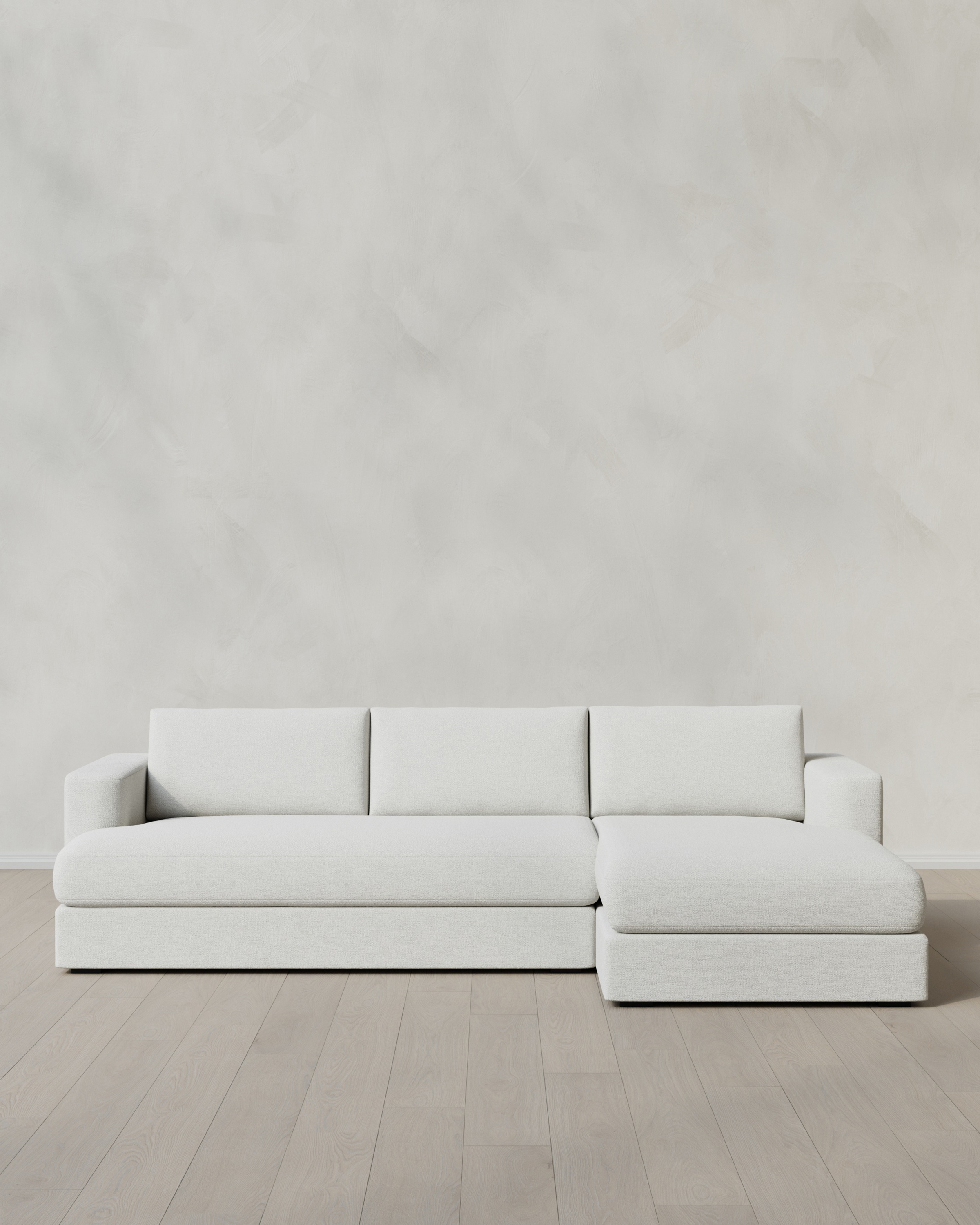Snow Sierra Curved Arm Chaise Sectional in Performance Basketweave