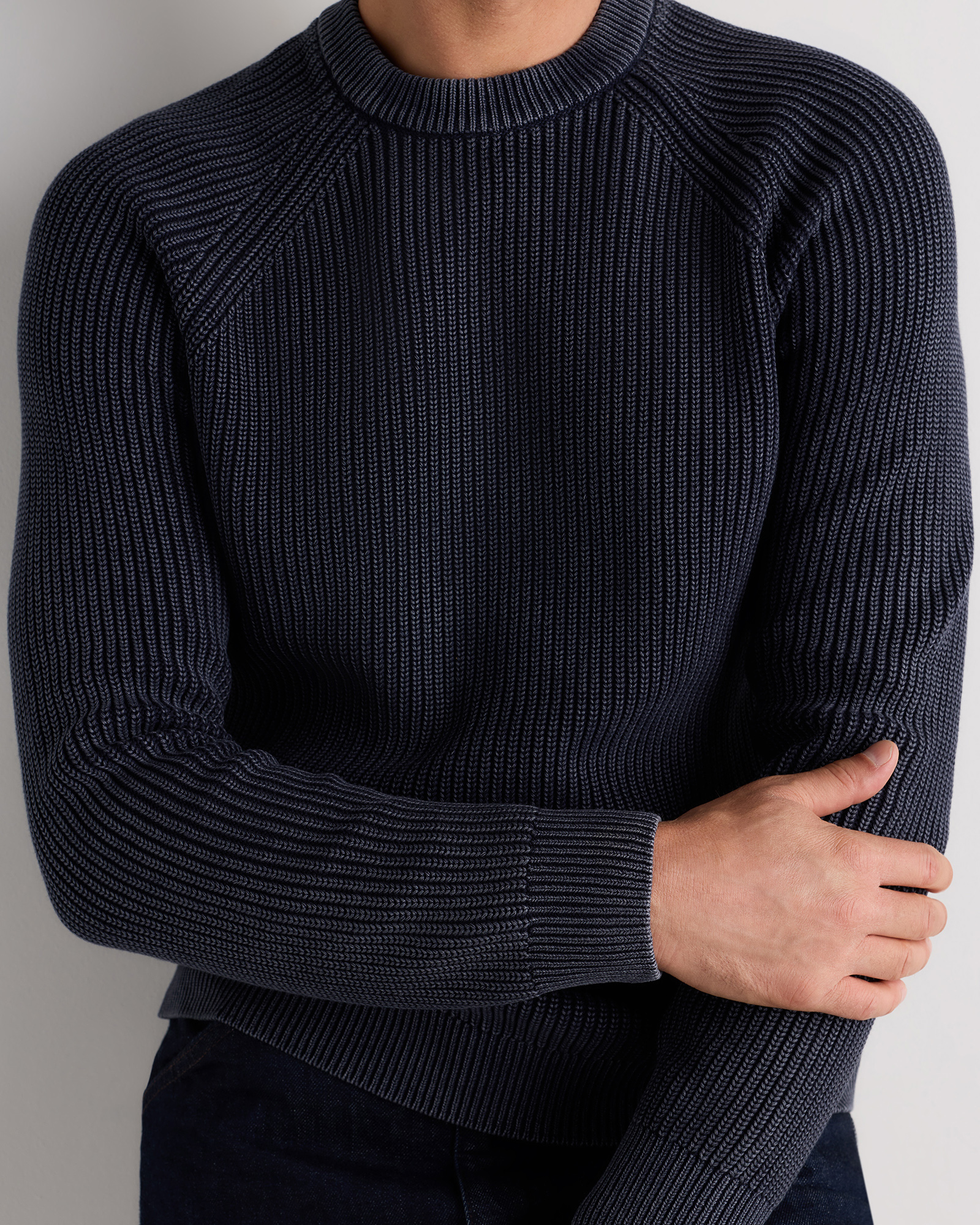 Men's 100% Organic Cotton Ribbed Crewneck Sweater