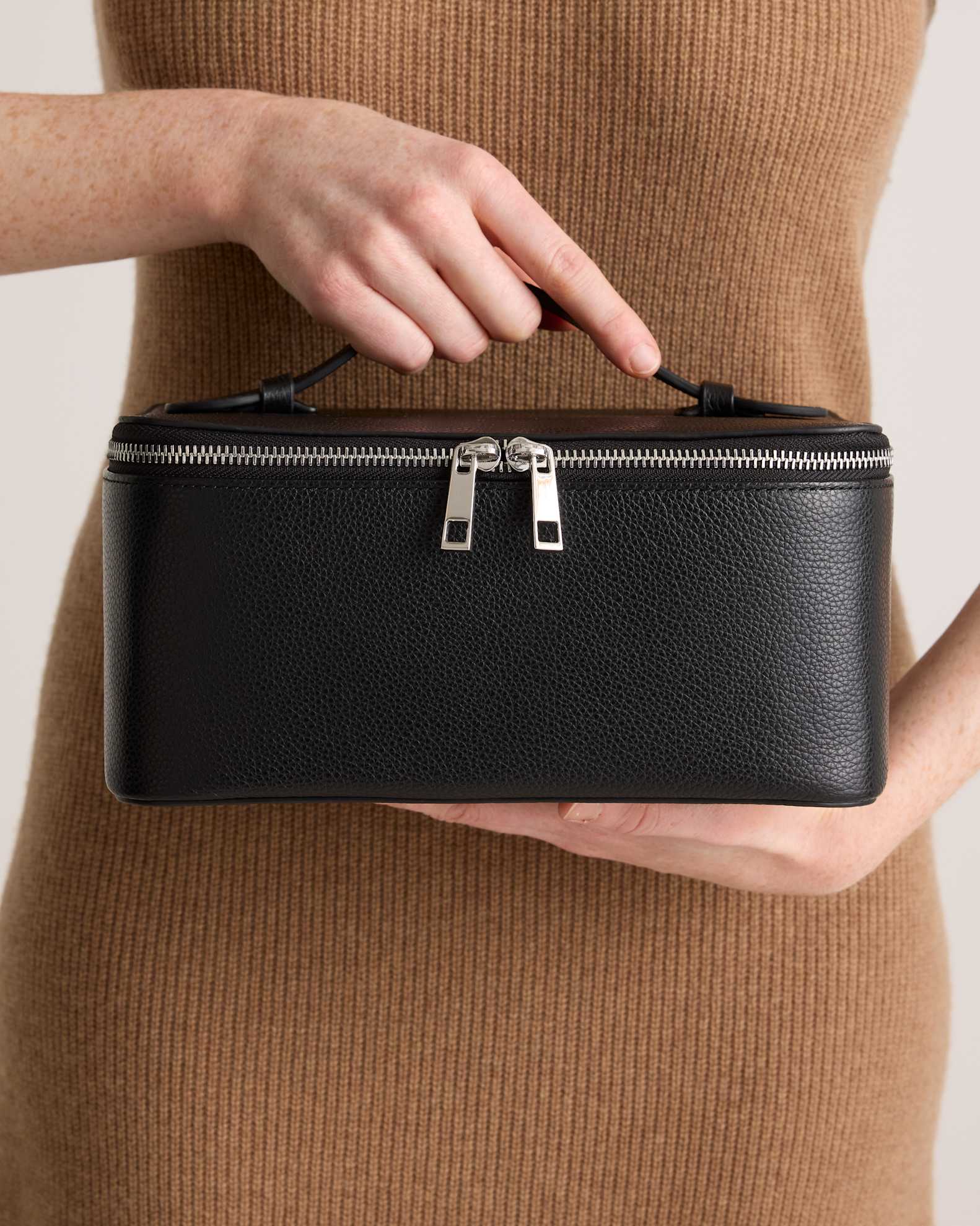 Italian Leather Travel Cosmetic Case