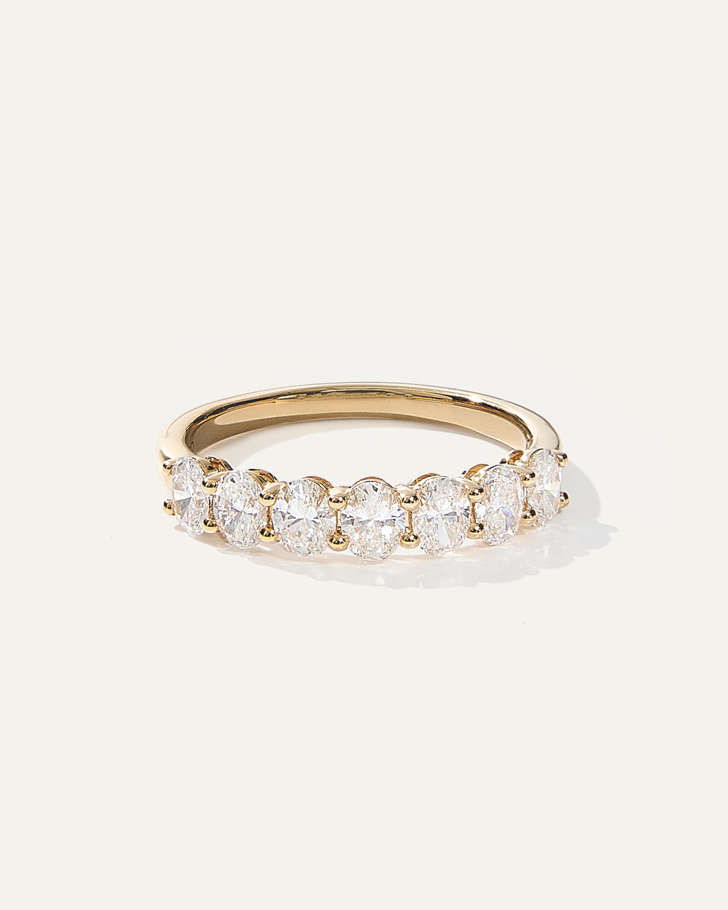 Yellow Gold Lab Grown Diamond Oval Seven Stone Band