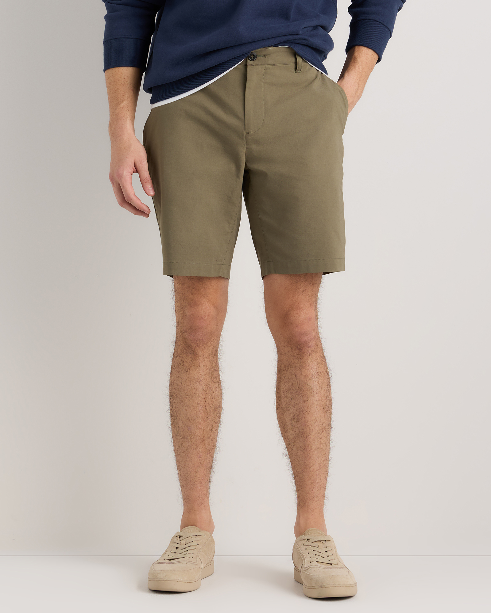 Bayberry Olive Organic Cotton Coolmax® Chino Shorts - 9"