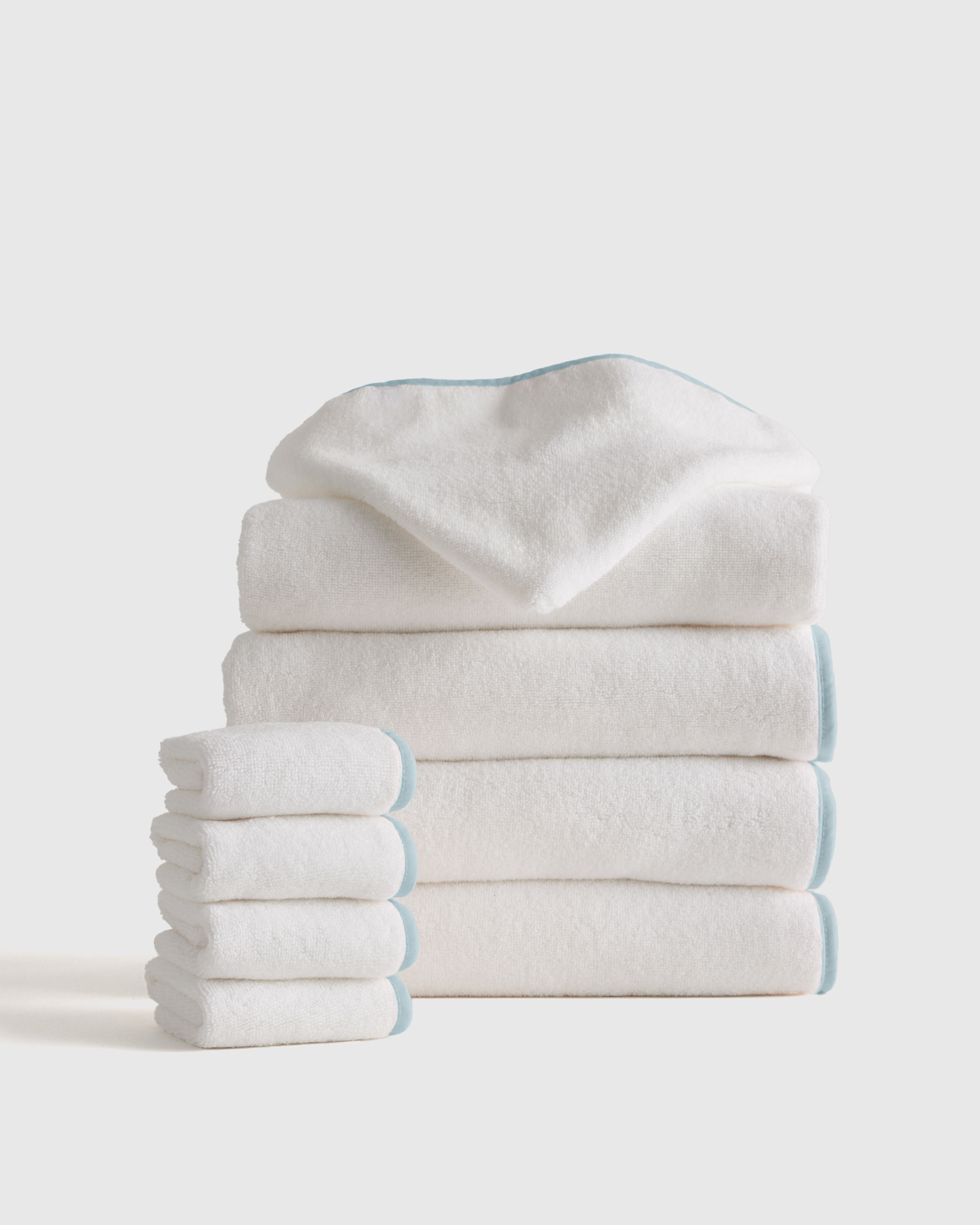 Light Blue Organic Turkish Cotton Kids Bath Bundle 8-Pack